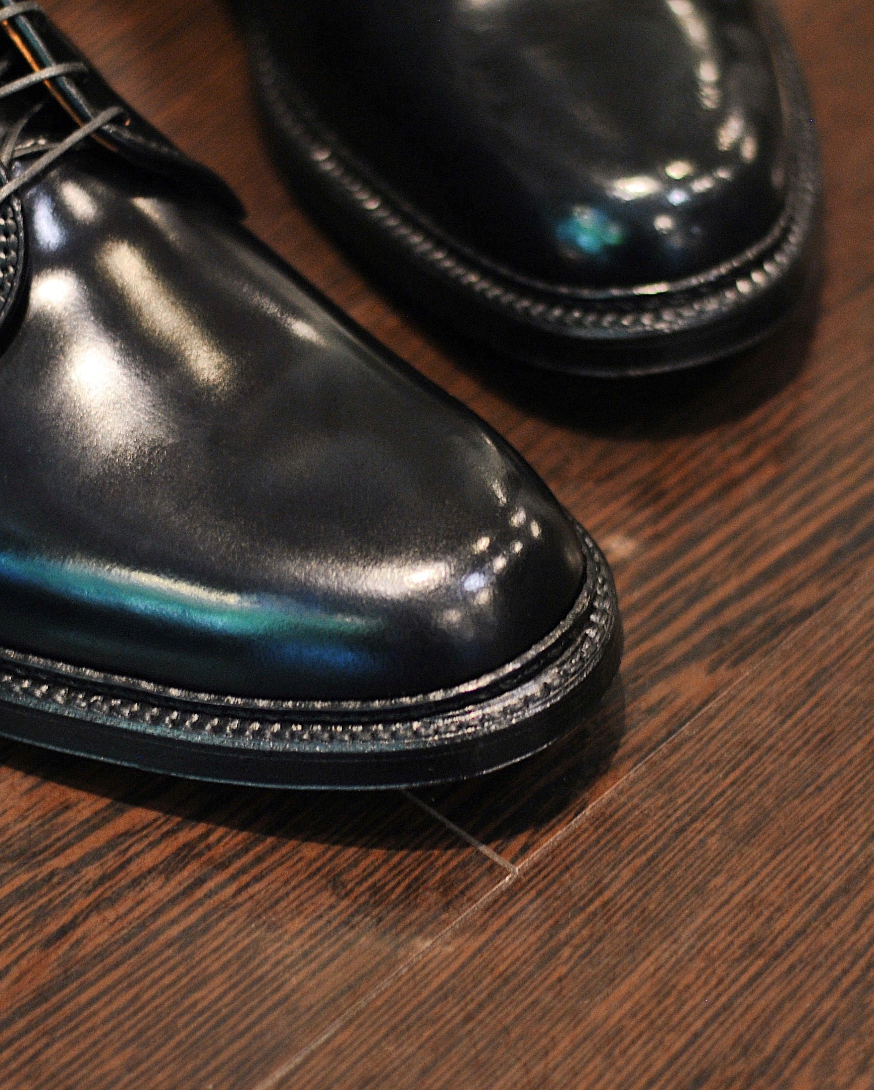 9901 Plain Toe Blucher in Black Shell Cordovan, Barrie Last