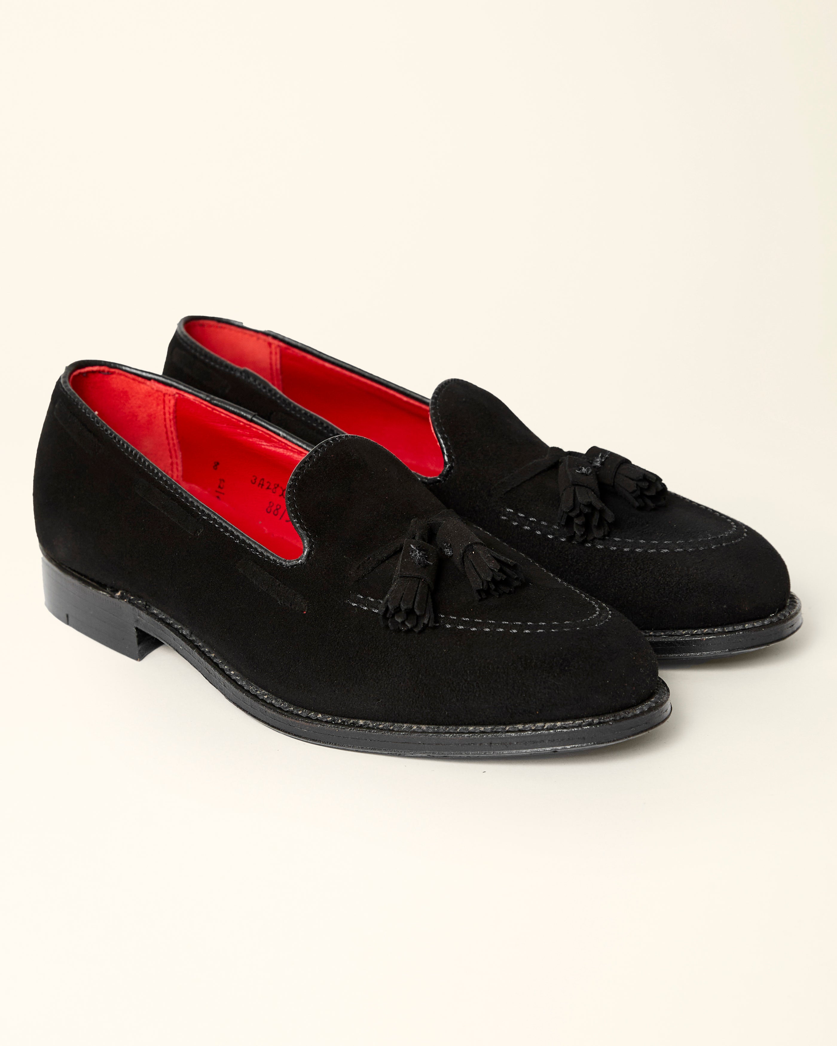 "Founder" Tassel Loafer in Black Suede, Aberdeen Last