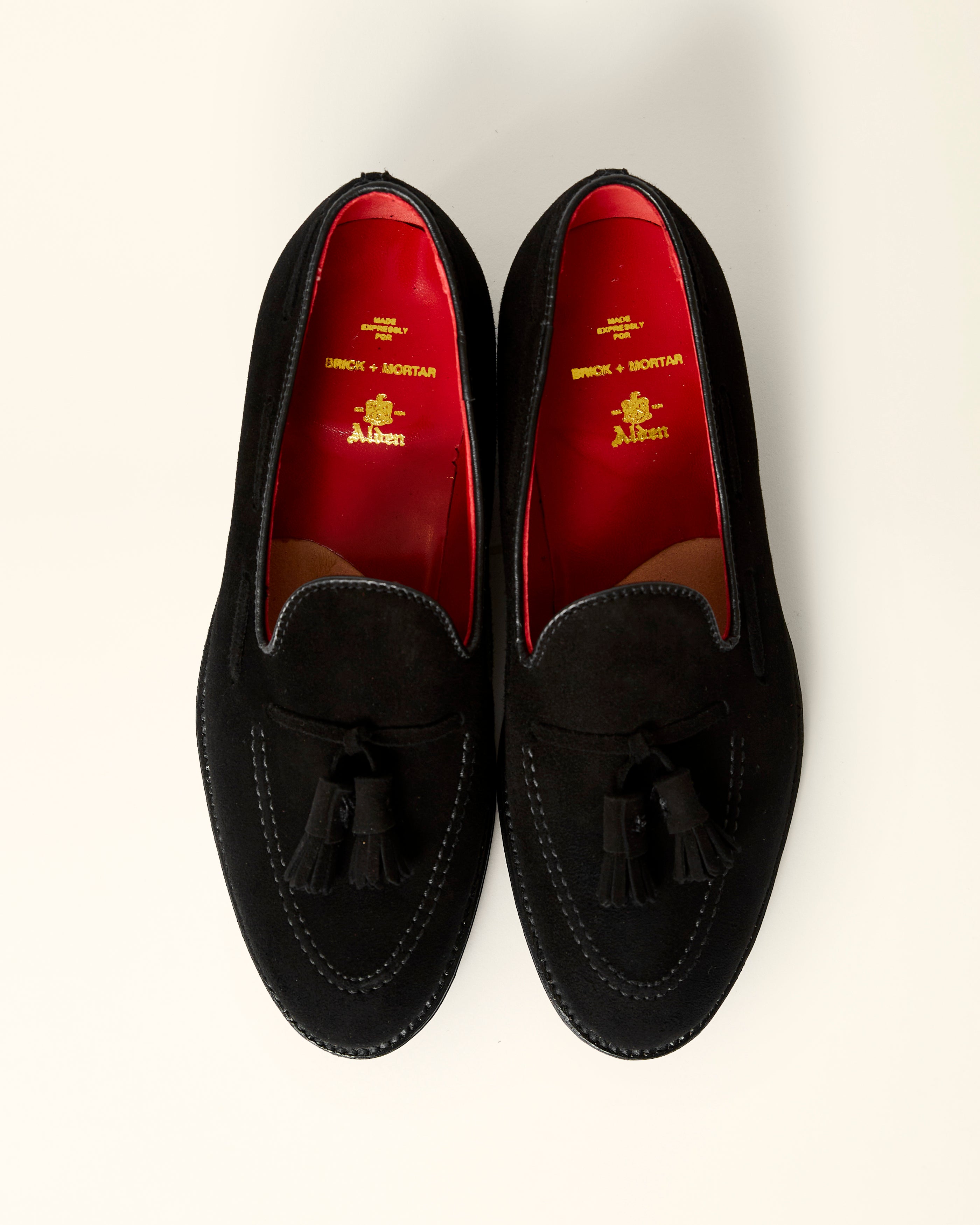 "Founder" Tassel Loafer in Black Suede, Aberdeen Last