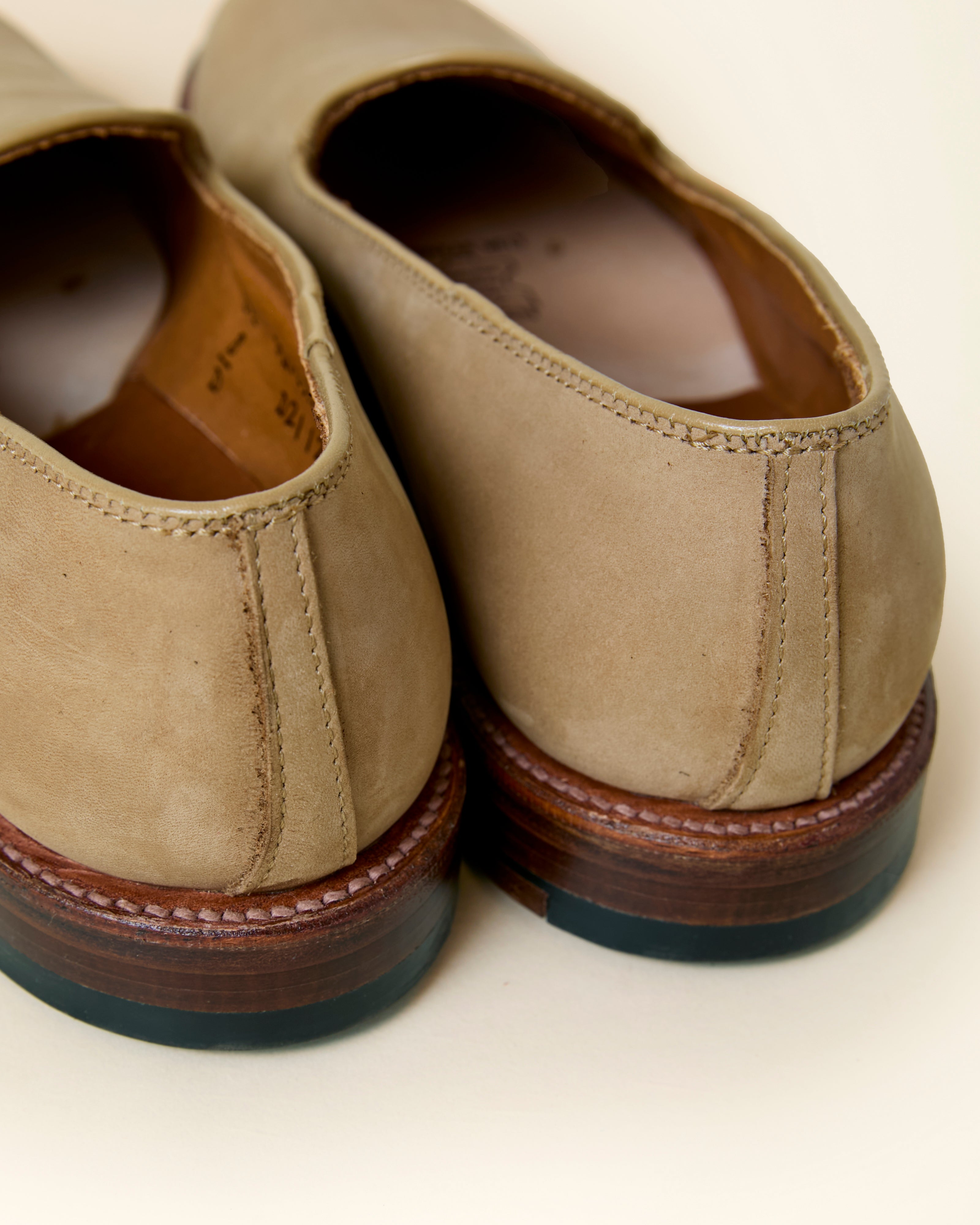 Plain Toe Slip On Loafer in Tan Nubuck, Plaza Last