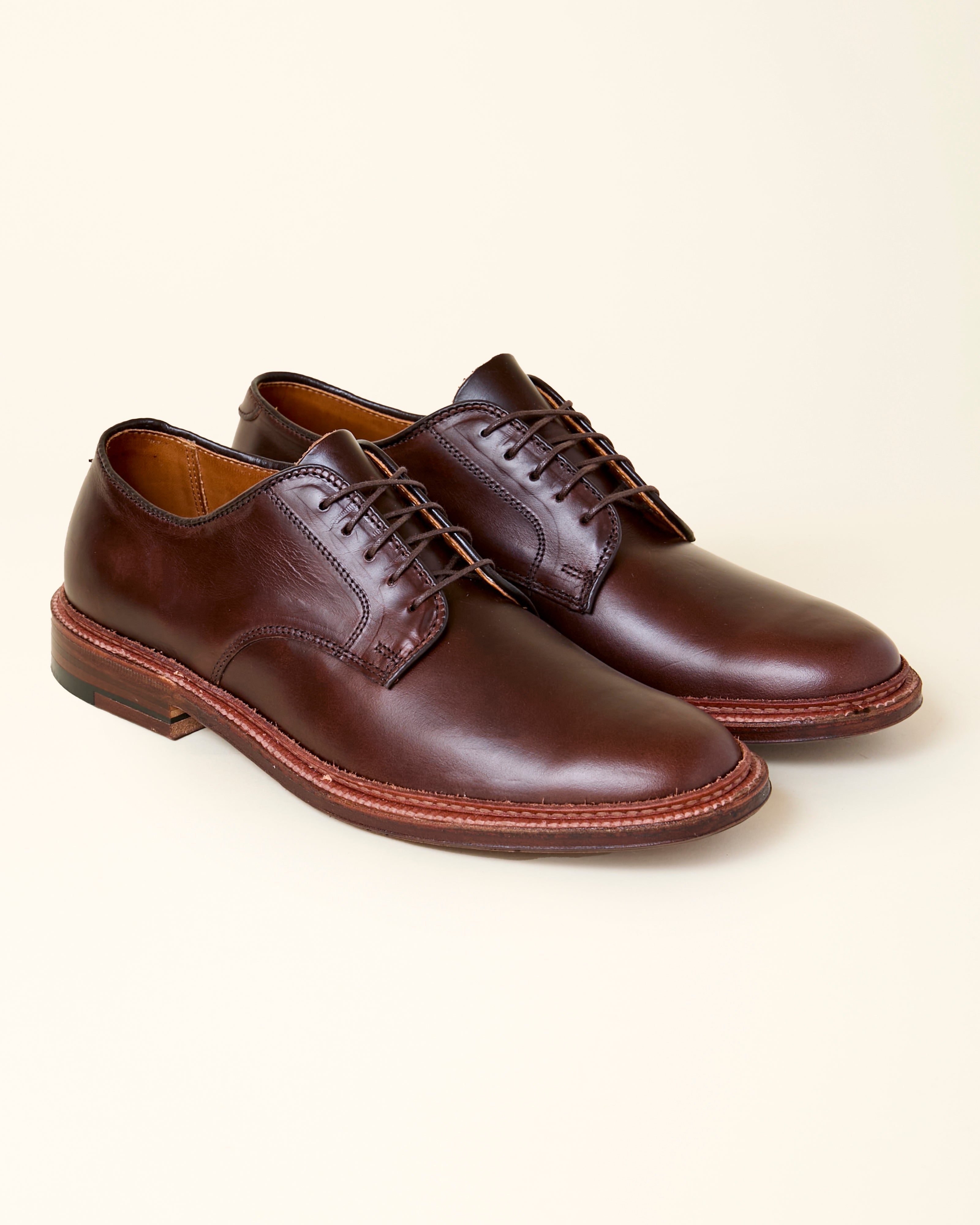 29364F Unlined Plain Toe Derby in Brown Chromexcel, Barrie Last