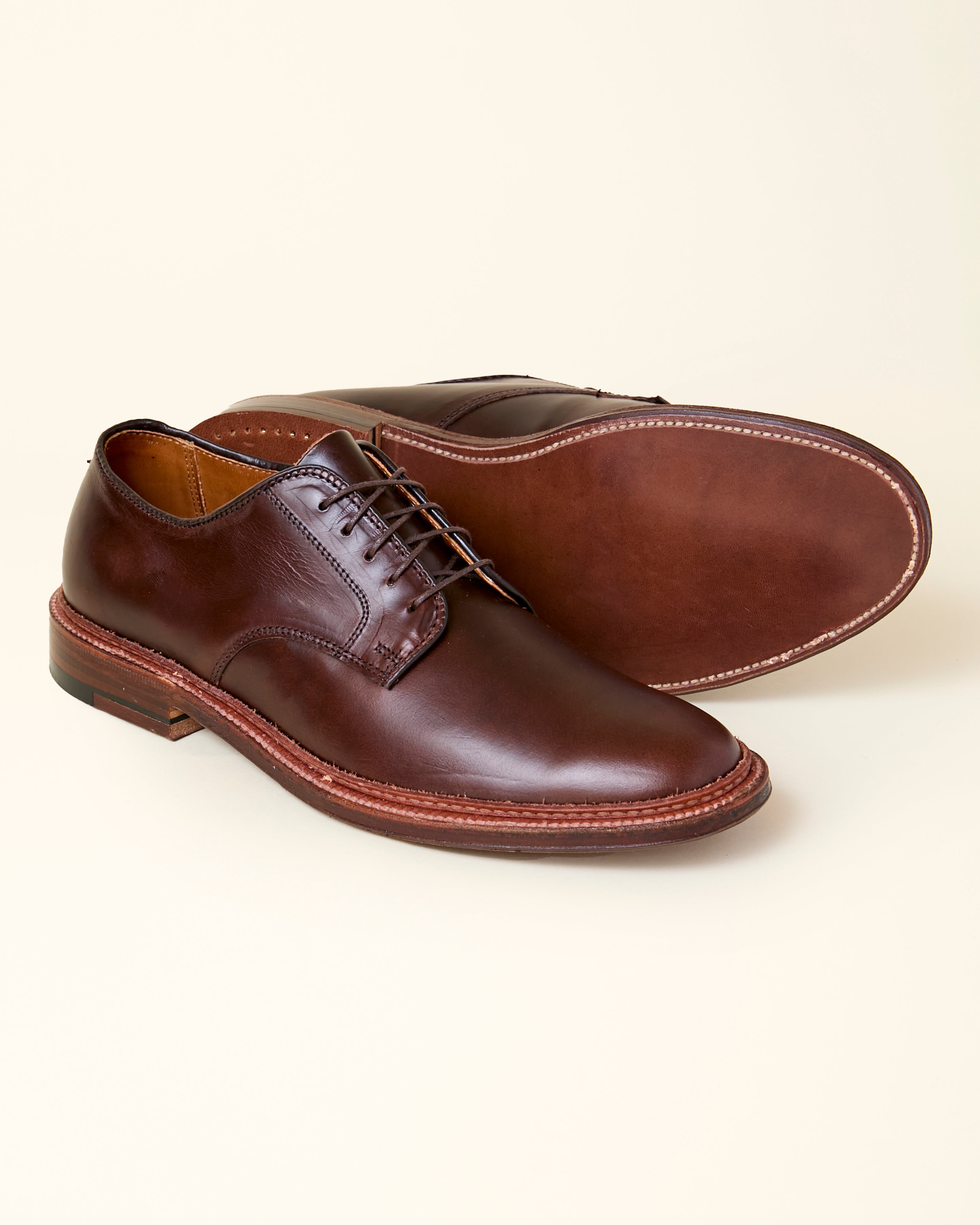 29364F Unlined Plain Toe Derby in Brown Chromexcel, Barrie Last