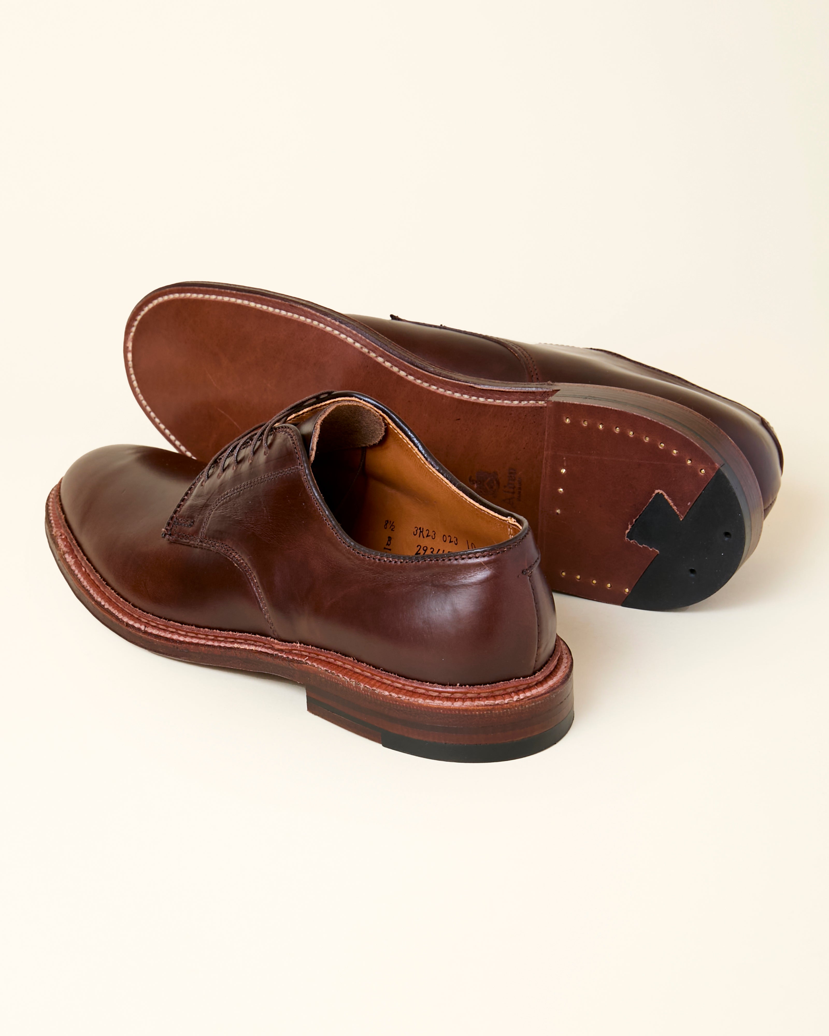29364F Unlined Plain Toe Derby in Brown Chromexcel, Barrie Last