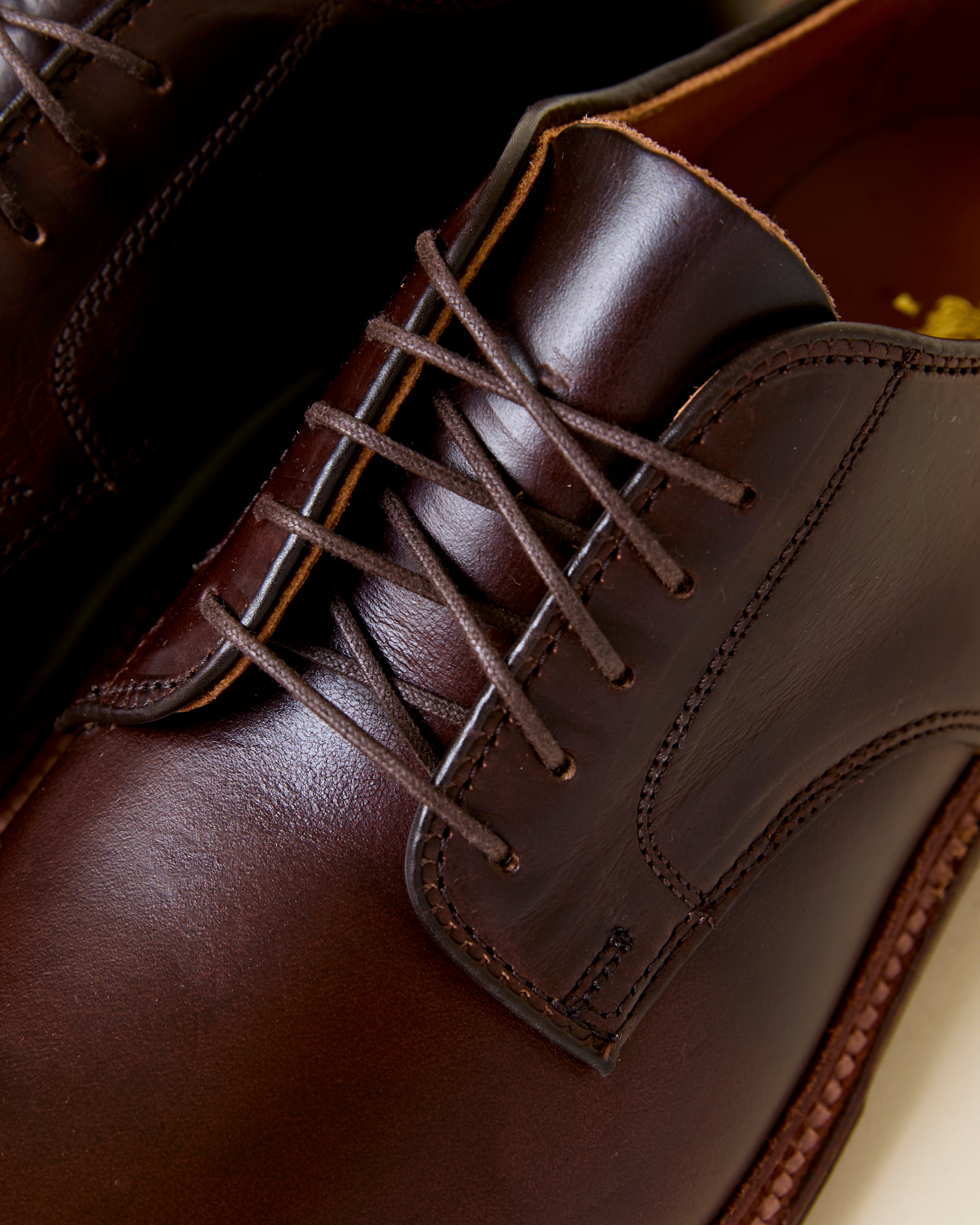 29364F Unlined Plain Toe Derby in Brown Chromexcel, Barrie Last