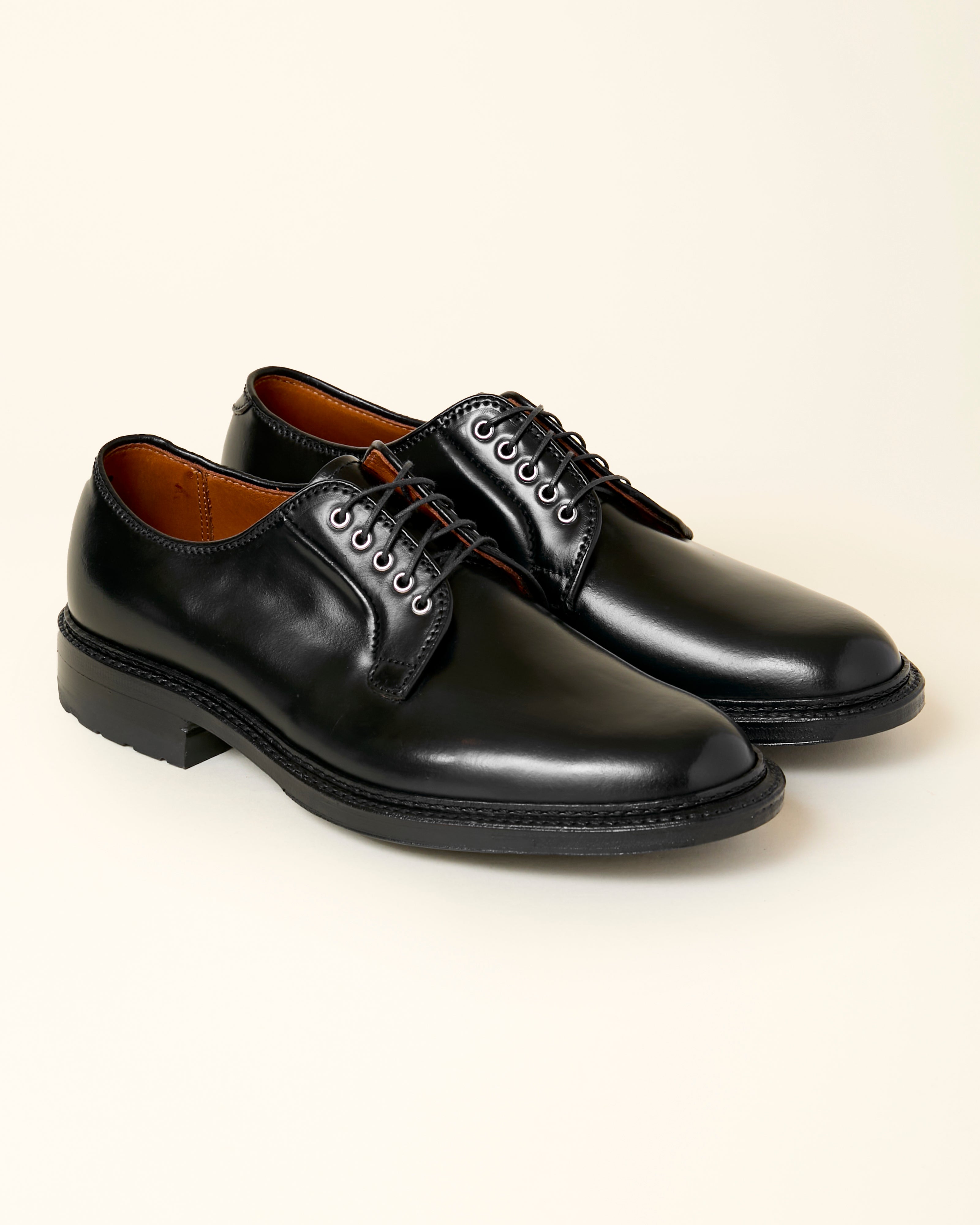 9901C Plain Toe Blucher in Black Shell Cordovan, Barrie Last