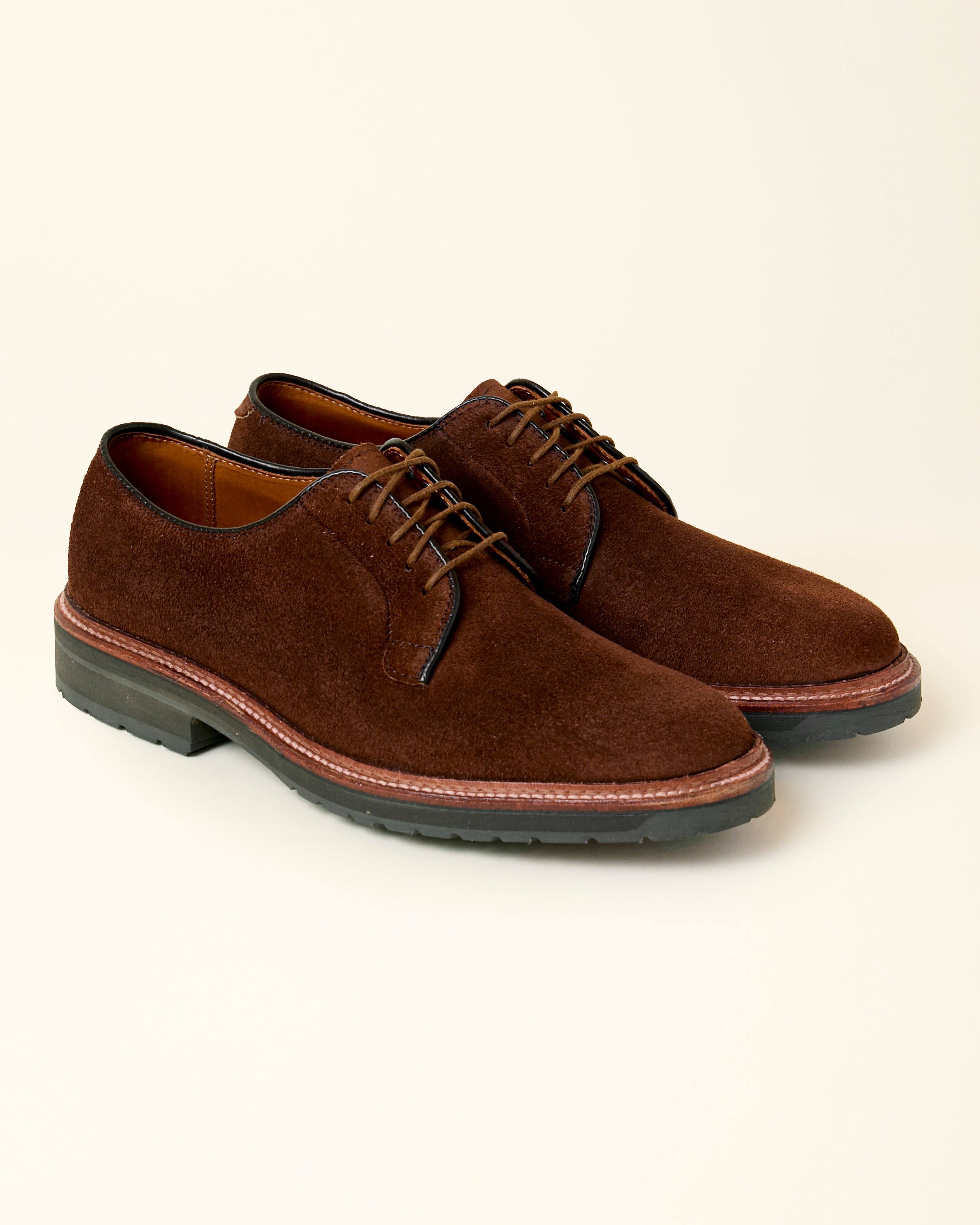 "Weekend" Plain Toe Blucher in Tobacco Reverse Chamois, Barrie Last