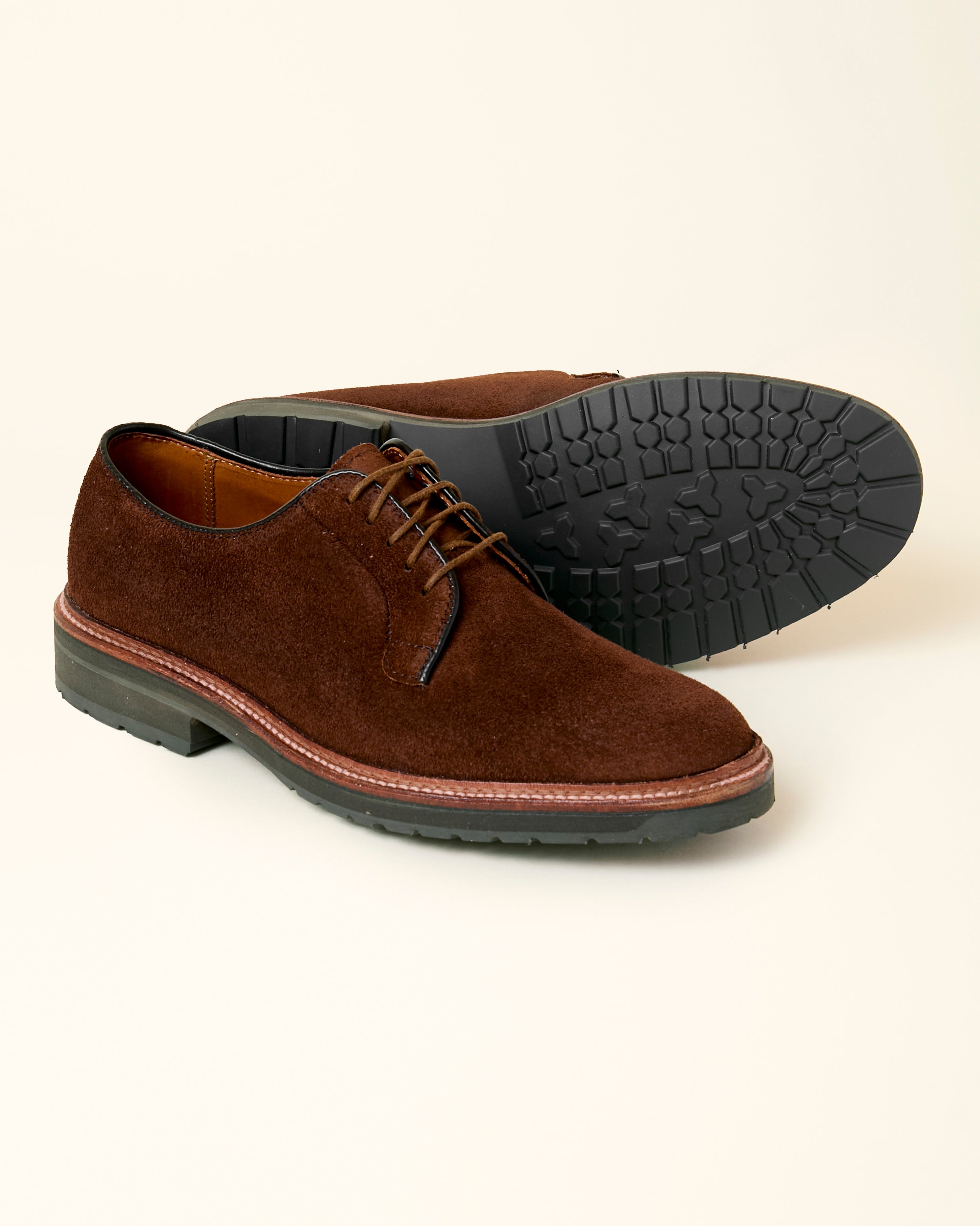 "Weekend" Plain Toe Blucher in Tobacco Reverse Chamois, Barrie Last