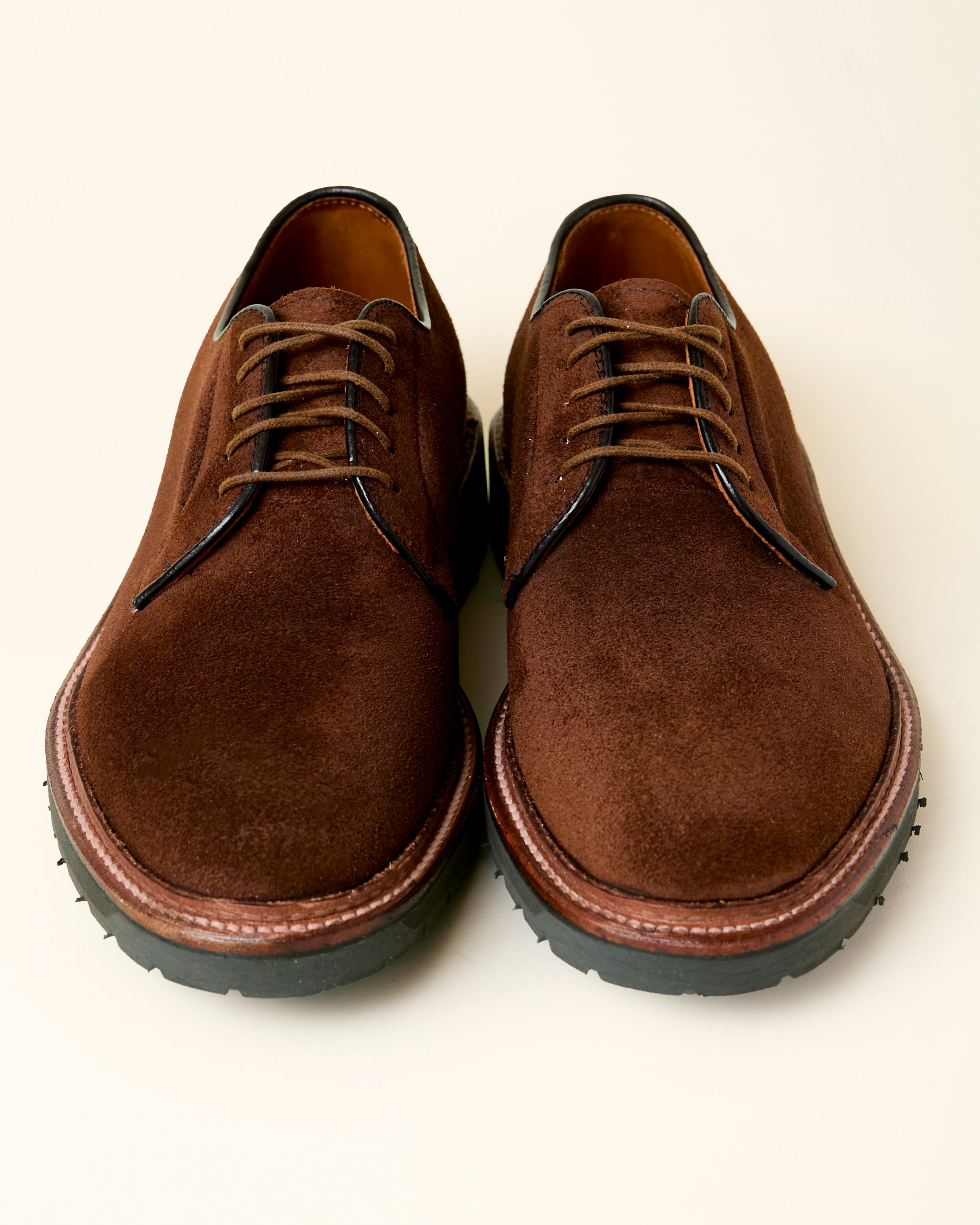 "Weekend" Plain Toe Blucher in Tobacco Reverse Chamois, Barrie Last