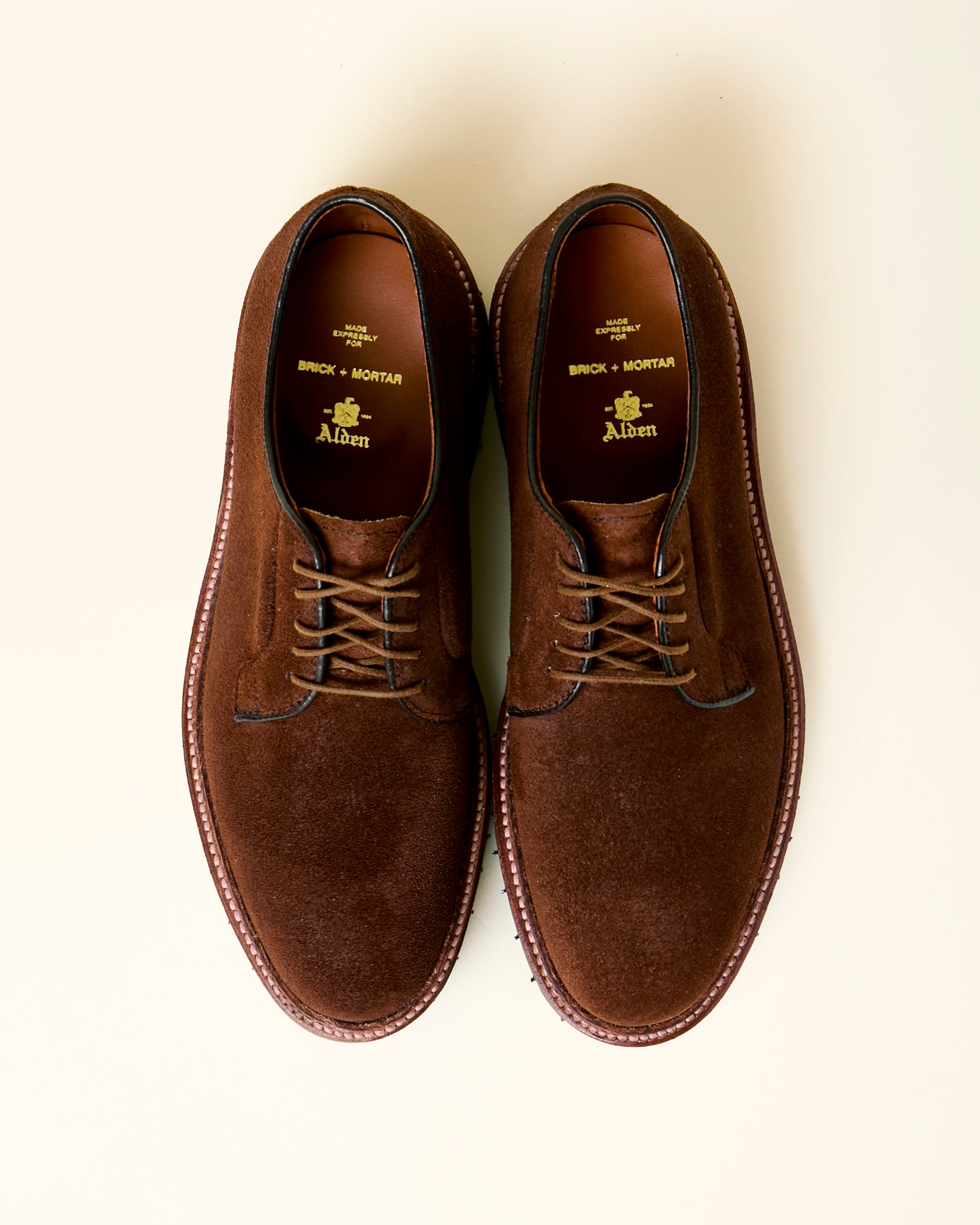 "Weekend" Plain Toe Blucher in Tobacco Reverse Chamois, Barrie Last