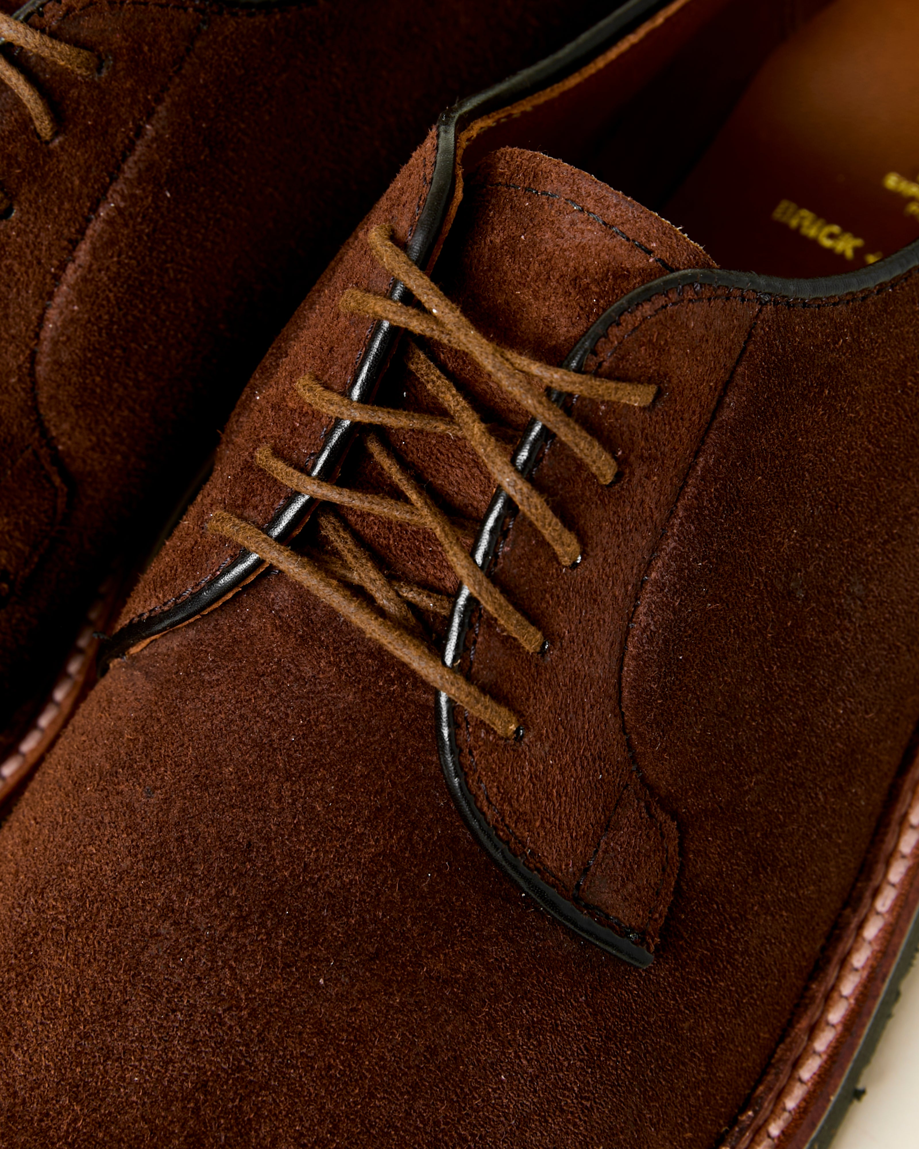 "Weekend" Plain Toe Blucher in Tobacco Reverse Chamois, Barrie Last