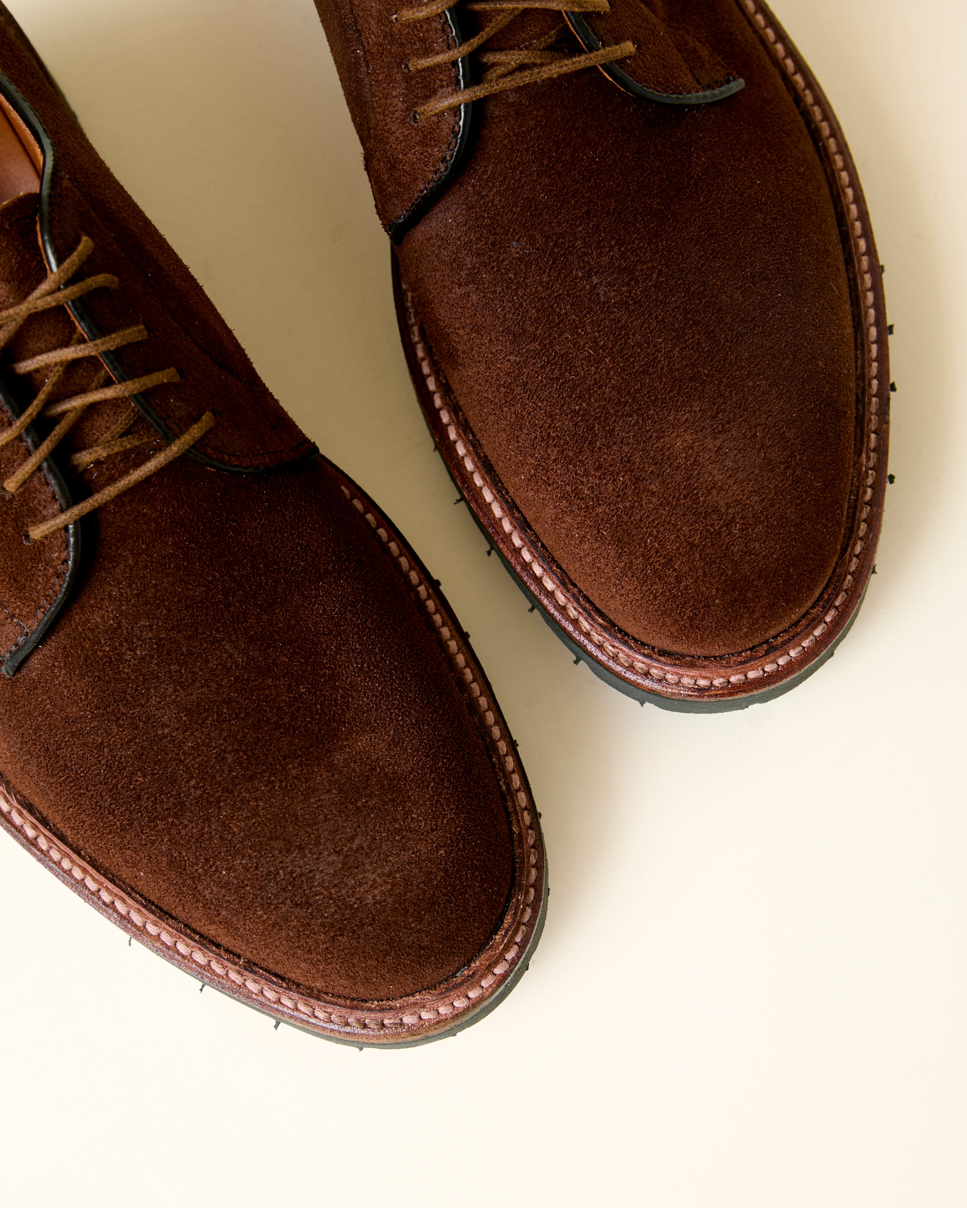 "Weekend" Plain Toe Blucher in Tobacco Reverse Chamois, Barrie Last