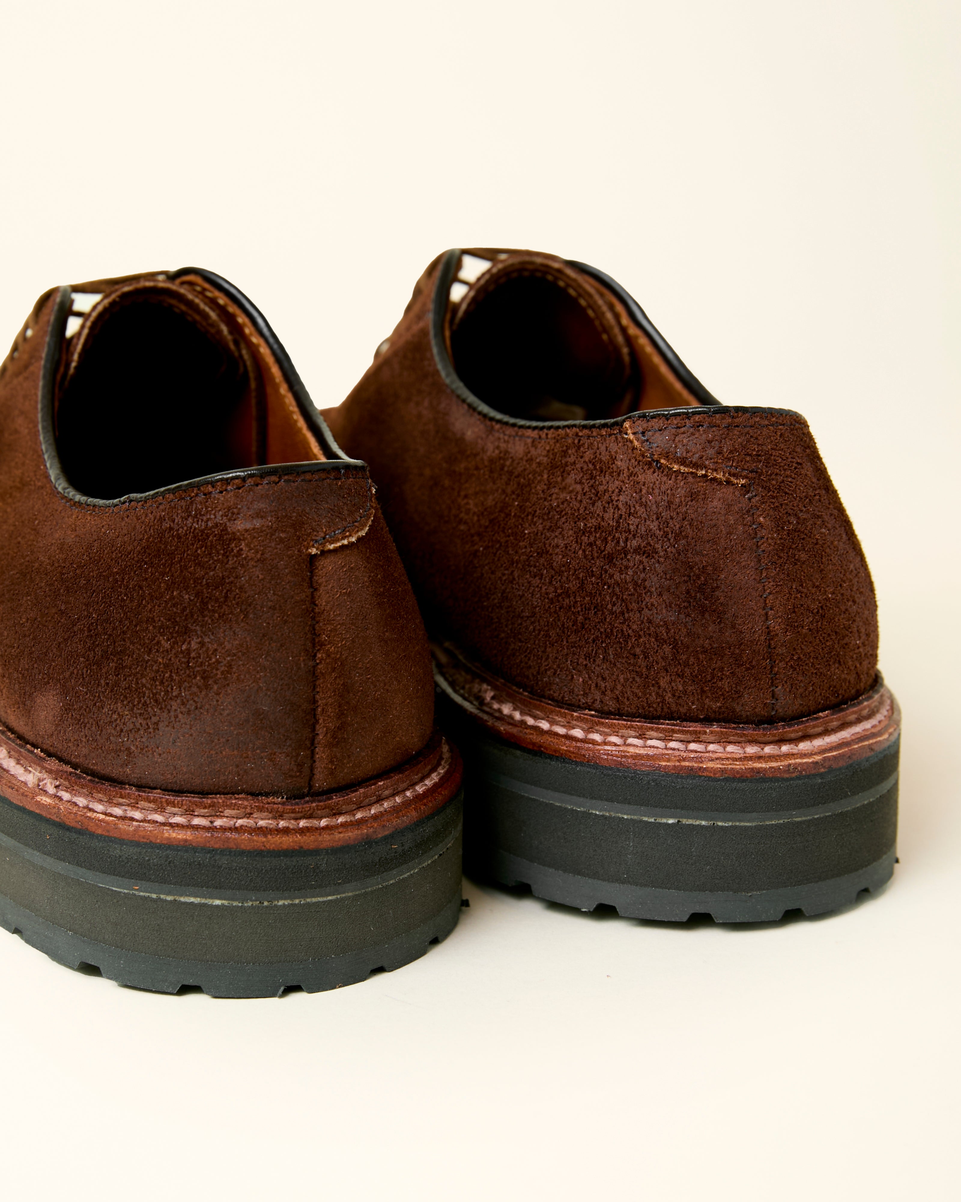 "Weekend" Plain Toe Blucher in Tobacco Reverse Chamois, Barrie Last