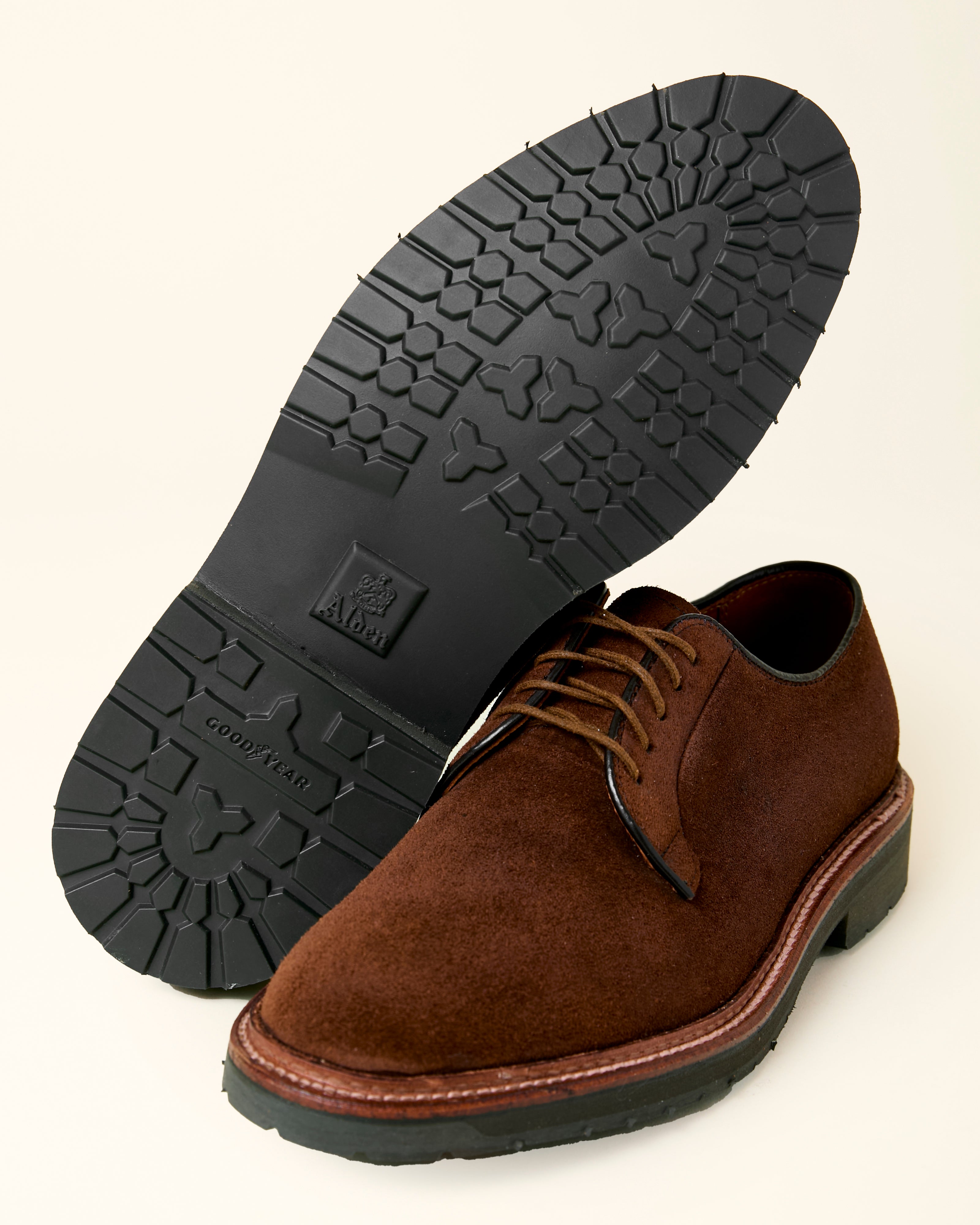 "Weekend" Plain Toe Blucher in Tobacco Reverse Chamois, Barrie Last