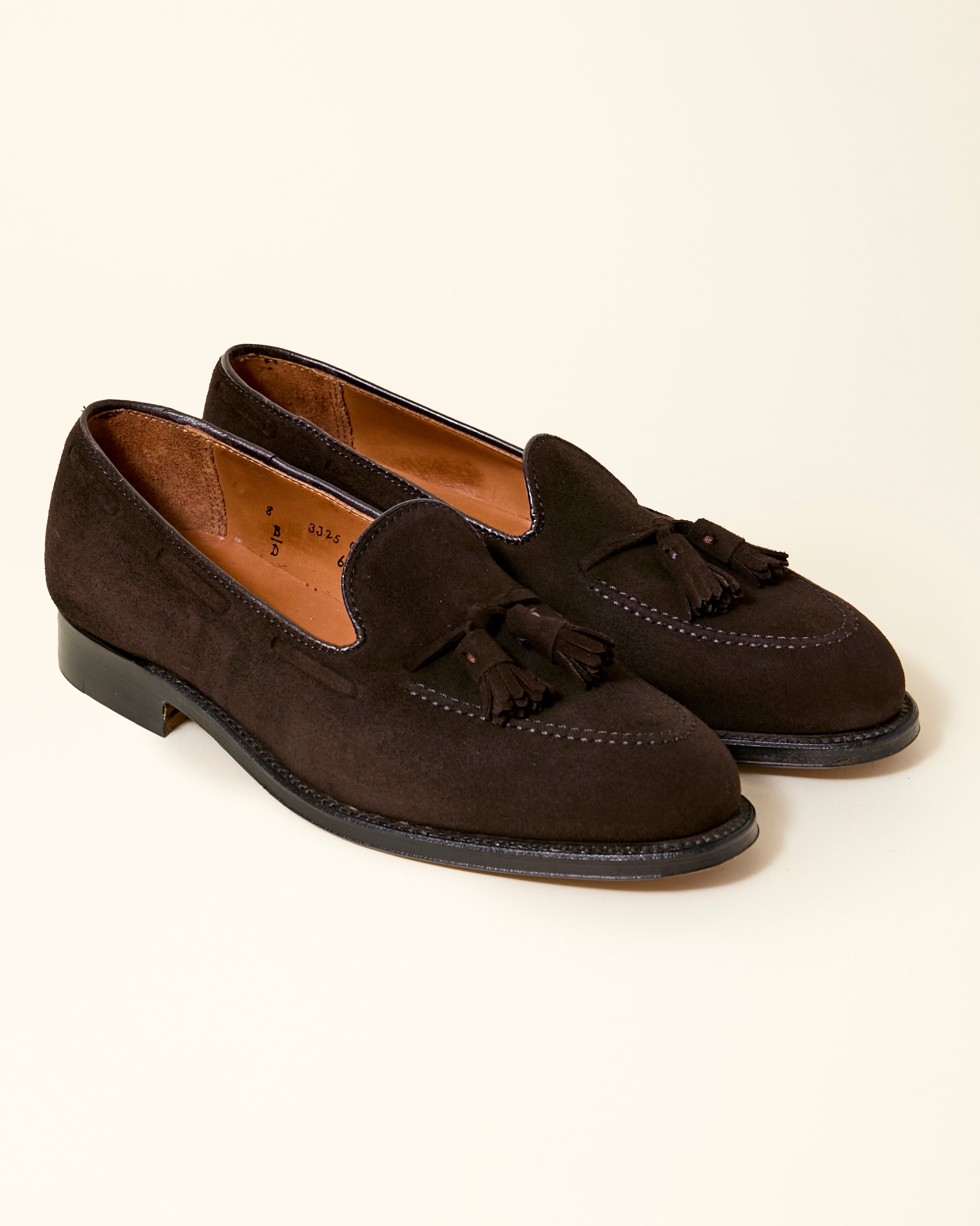 666 Tassel Loafer in Mocha Brown, Kid Suede, Aberdeen Last