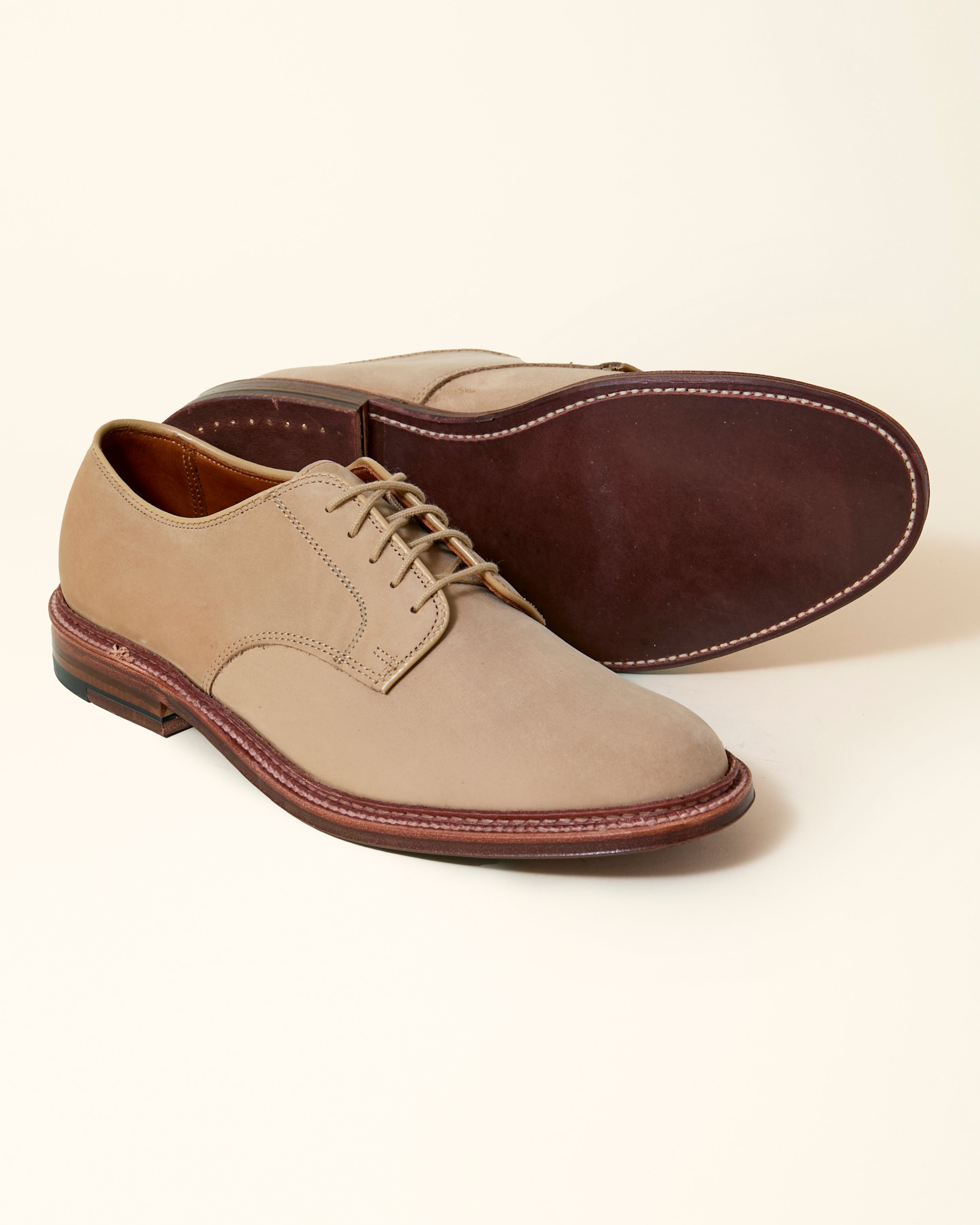 "Powell" Plain Toe Derby in Tan Nubuck, Barrie Last