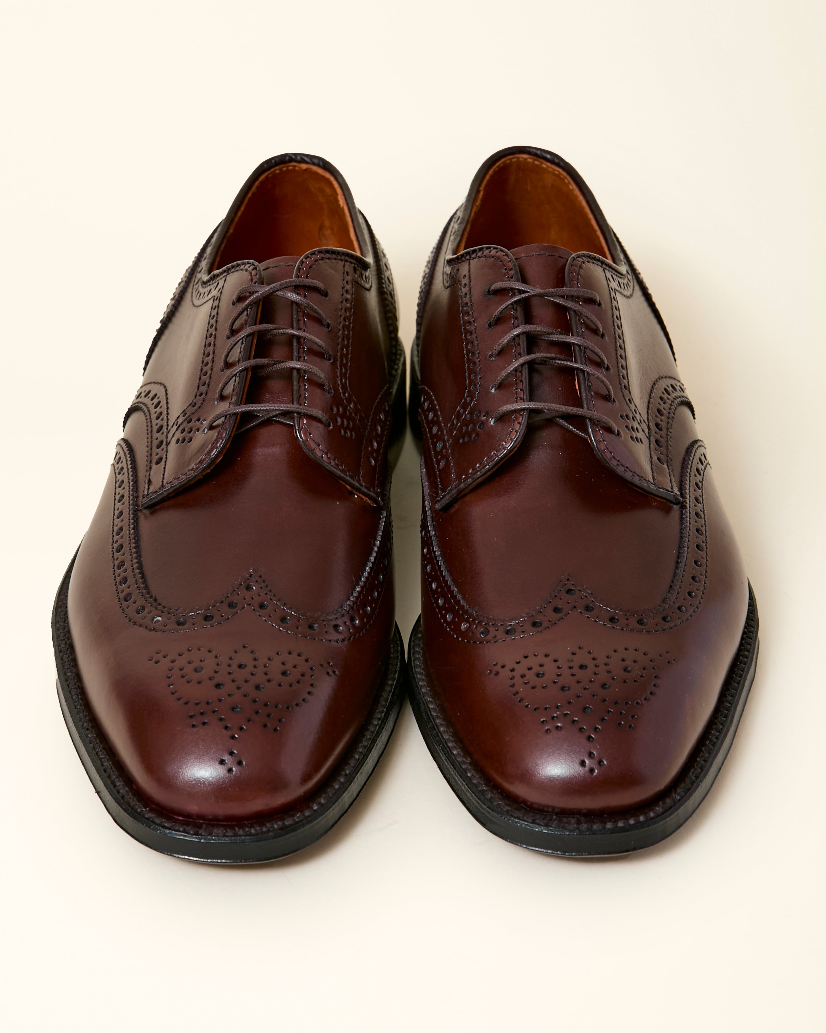 "Carlos" Wing Tip Derby in Dark Brown Calfskin, Plaza Last