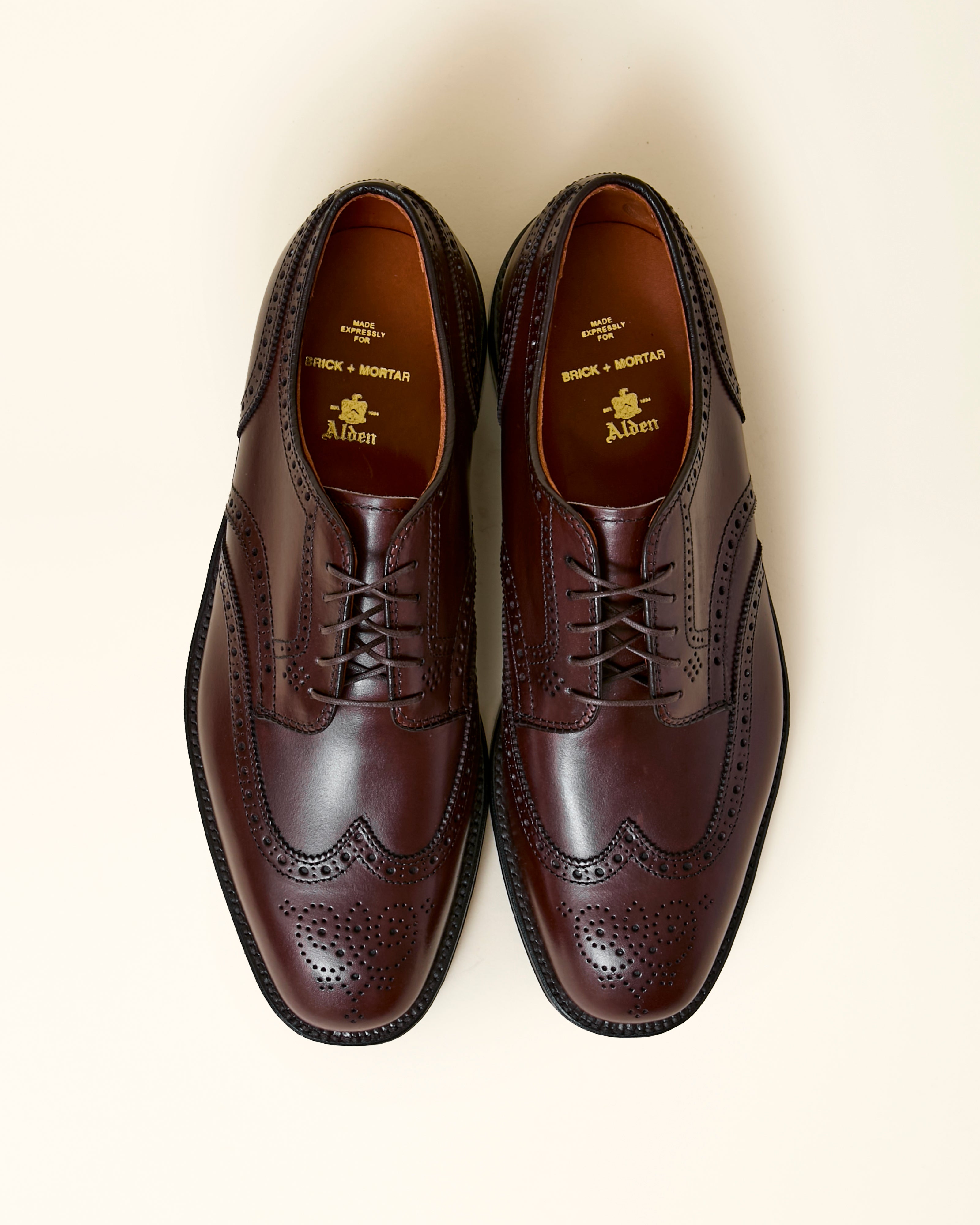"Carlos" Wing Tip Derby in Dark Brown Calfskin, Plaza Last