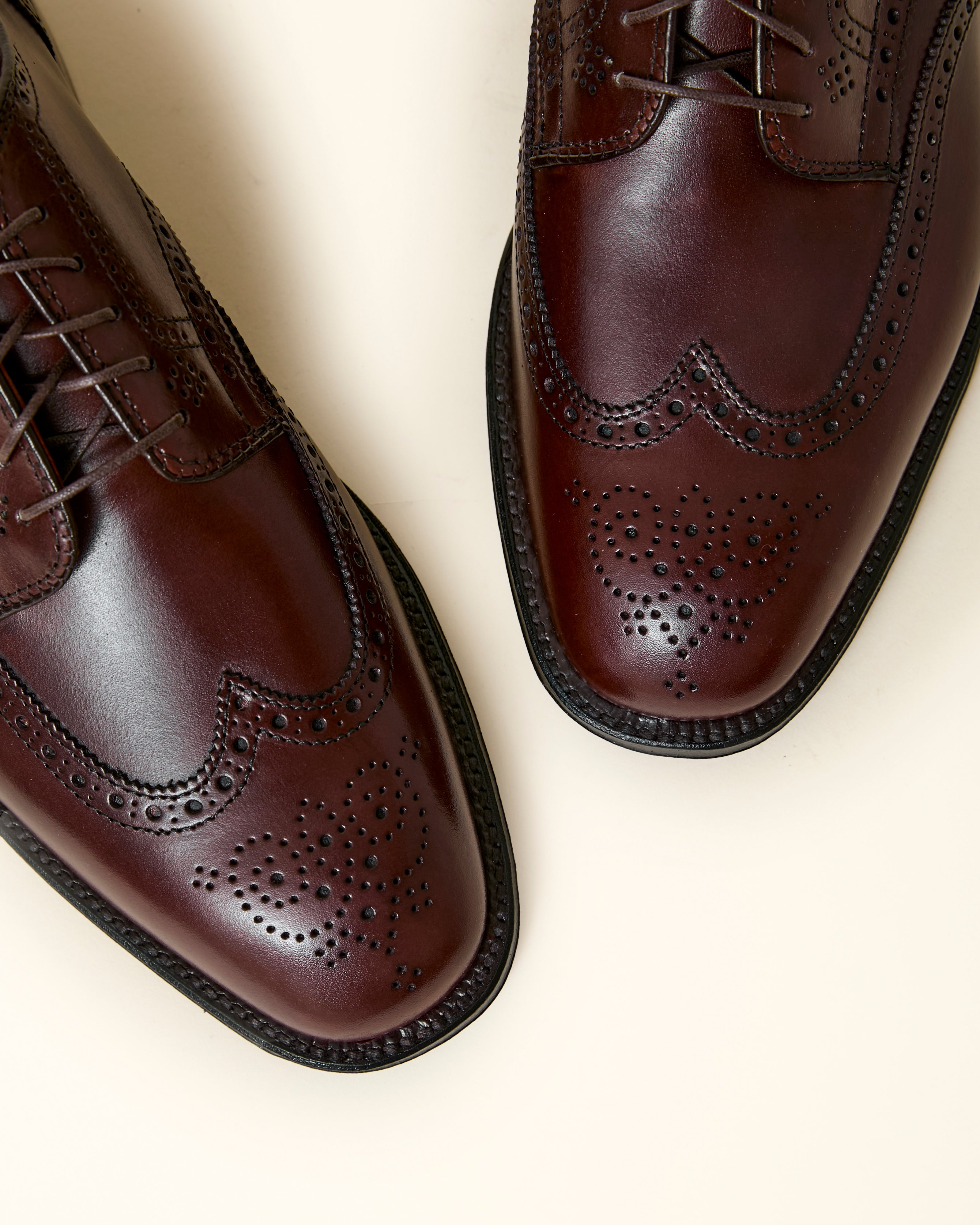 "Carlos" Wing Tip Derby in Dark Brown Calfskin, Plaza Last