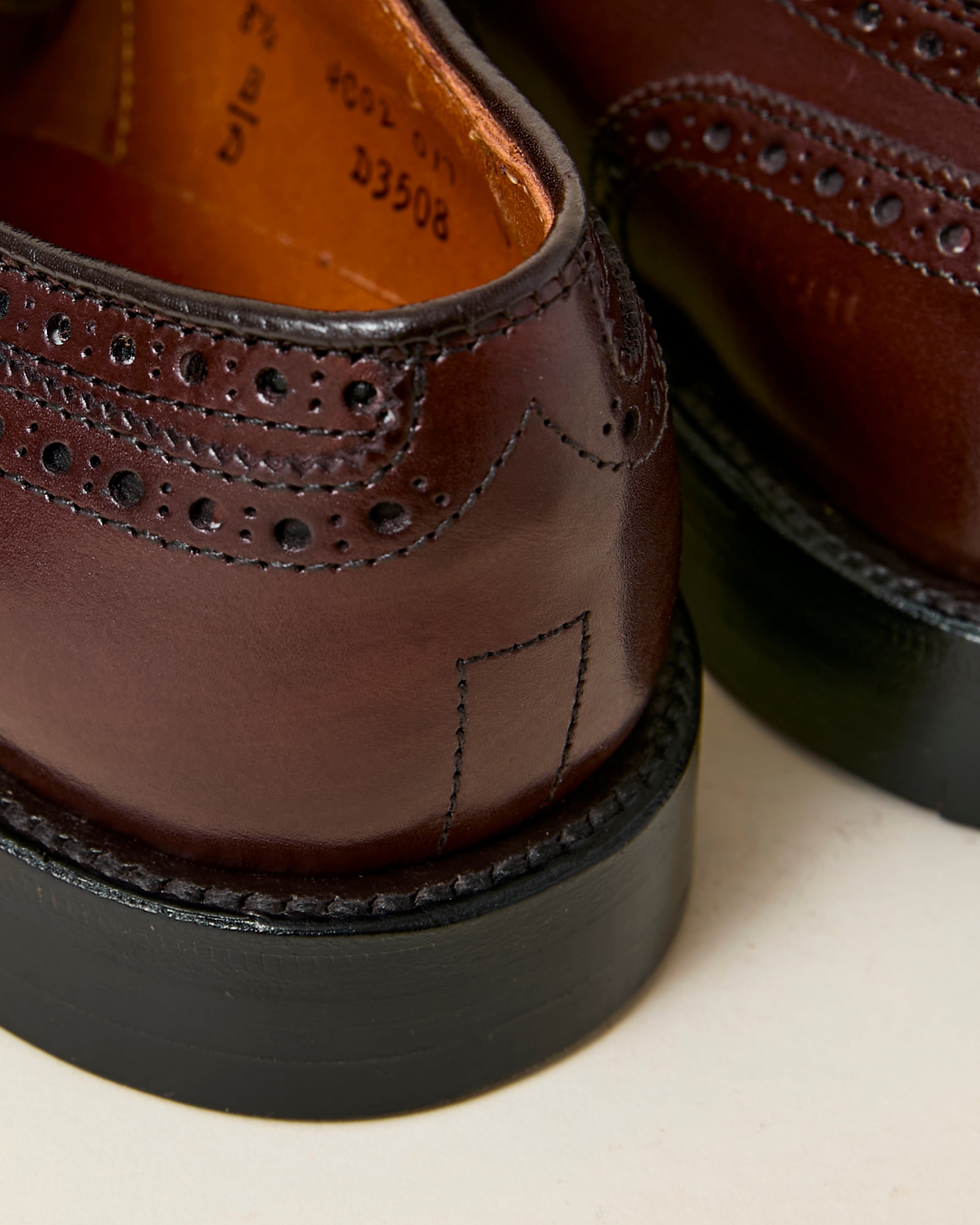 "Carlos" Wing Tip Derby in Dark Brown Calfskin, Plaza Last