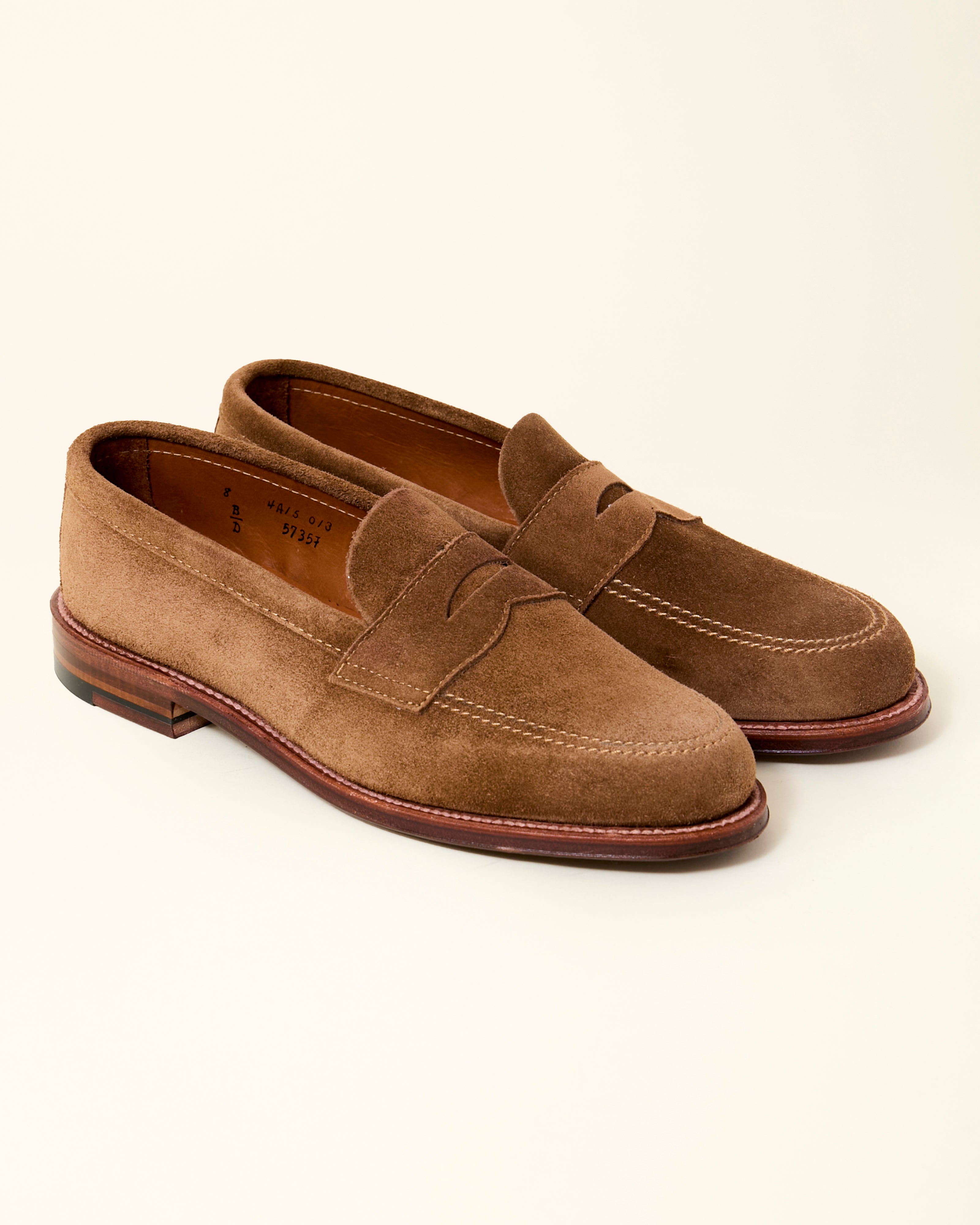 5735F Unlined Penny Loafer in Snuff Suede, Van Last
