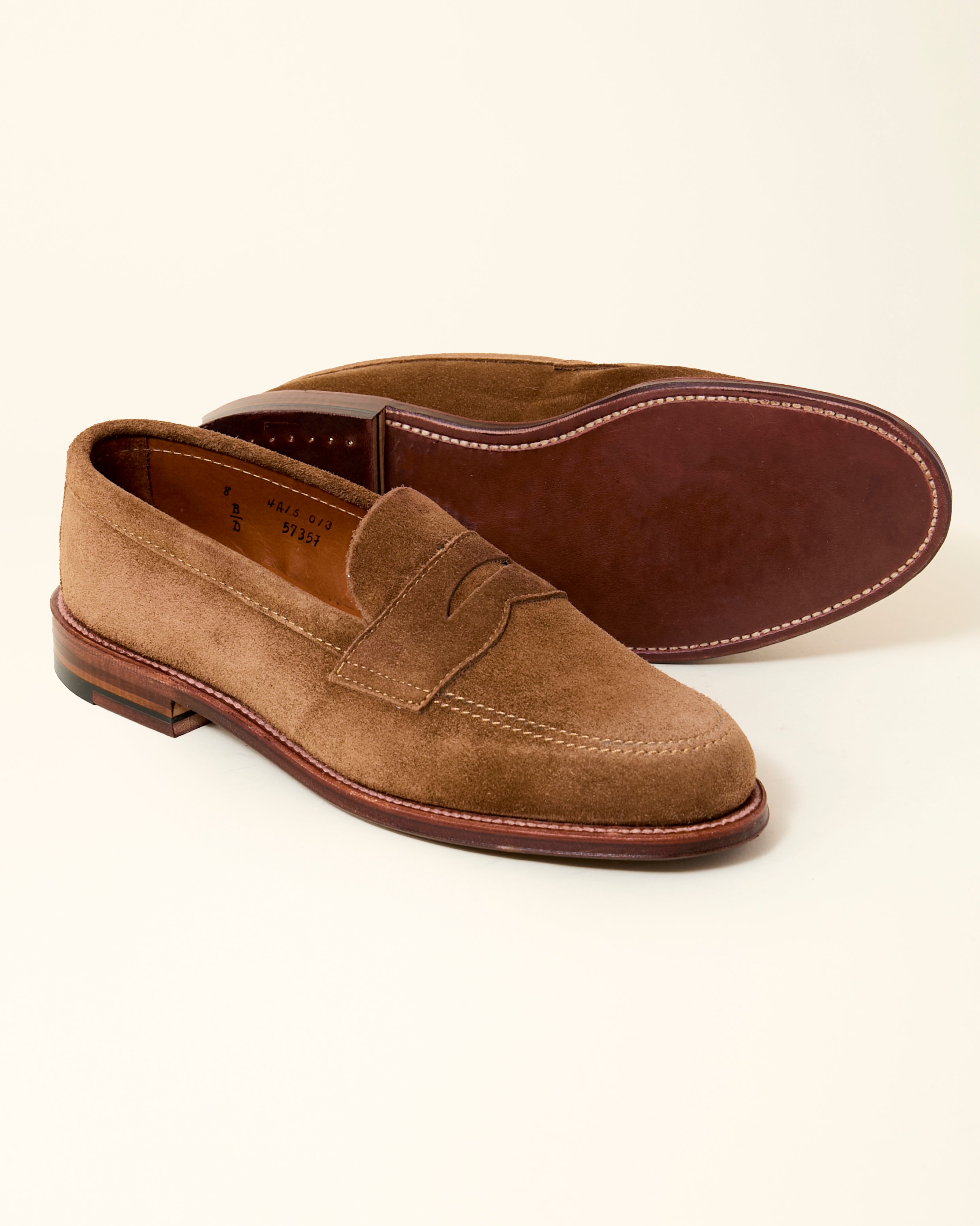 5735F Unlined Penny Loafer in Snuff Suede, Van Last
