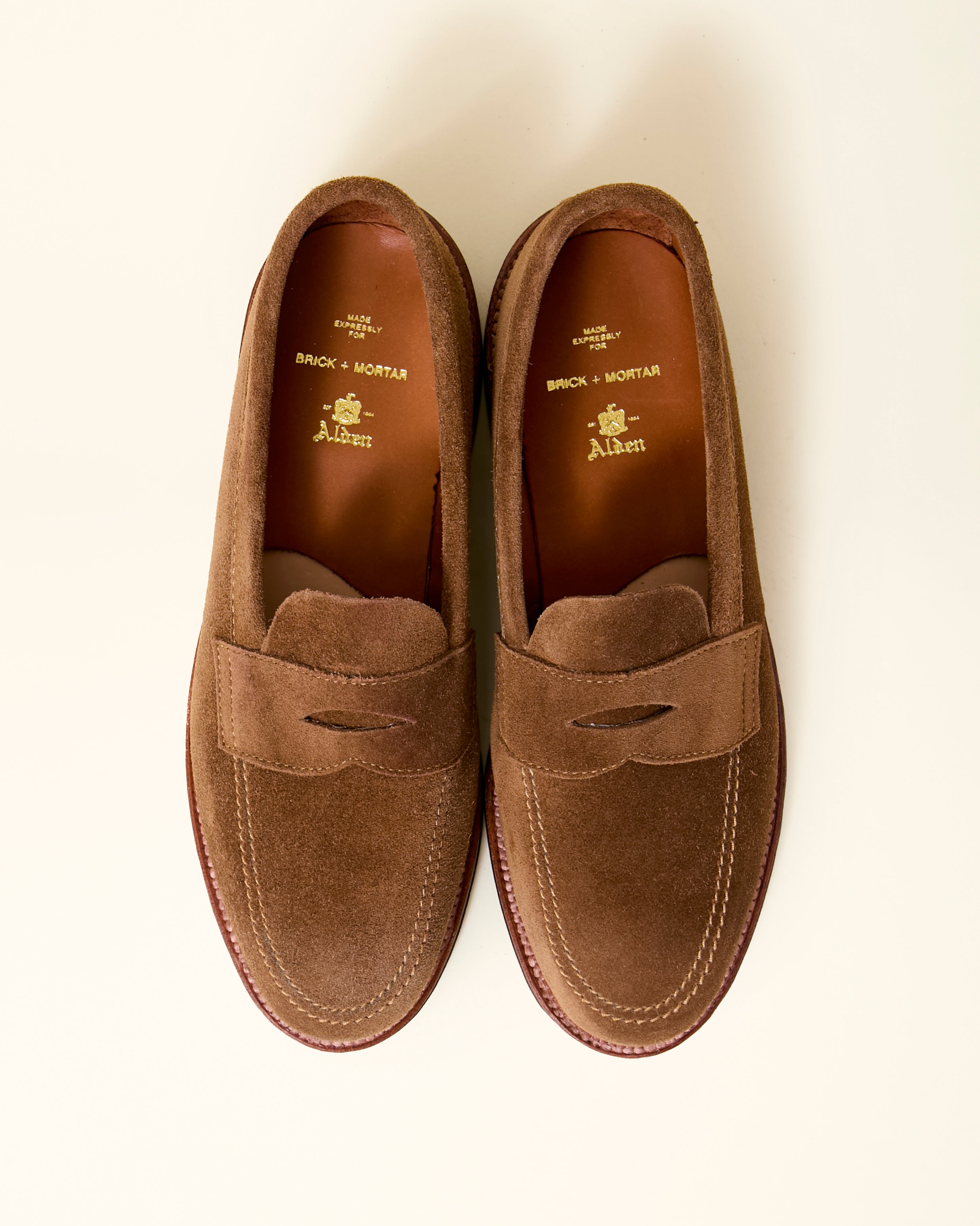 5735F Unlined Penny Loafer in Snuff Suede, Van Last