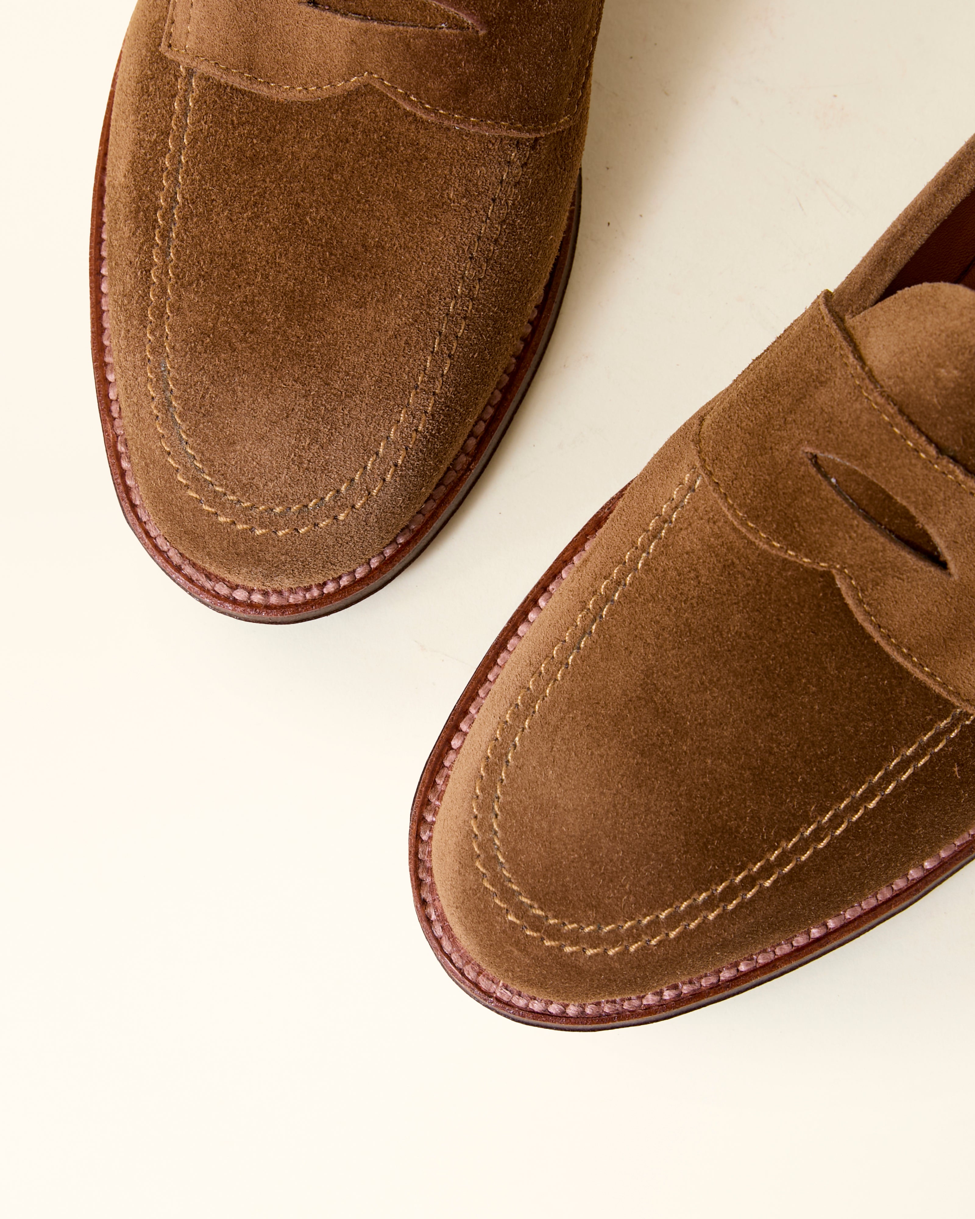 5735F Unlined Penny Loafer in Snuff Suede, Van Last