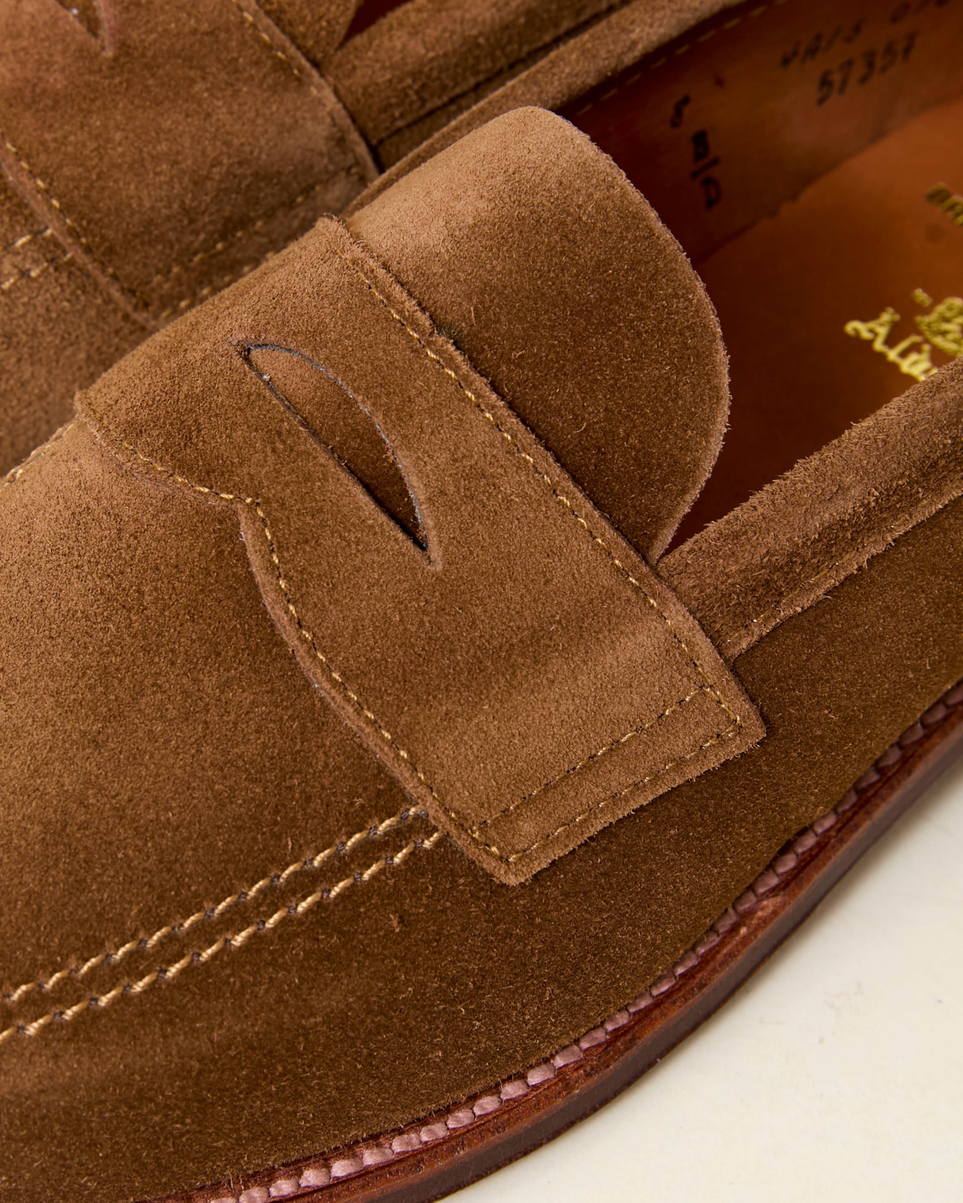 5735F Unlined Penny Loafer in Snuff Suede, Van Last