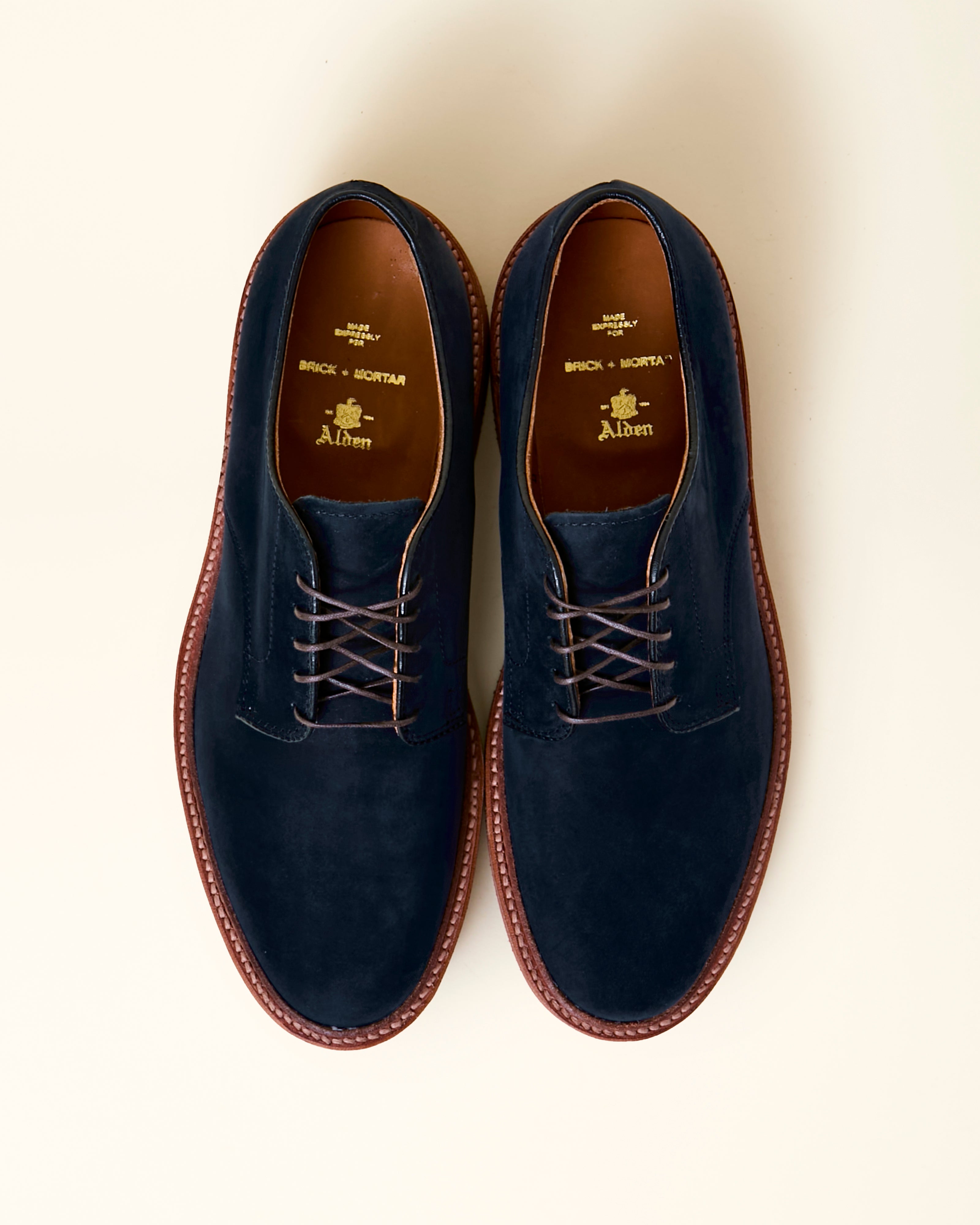 "Collins" Plain Toe Derby in Navy Nubuck, Barrie Last