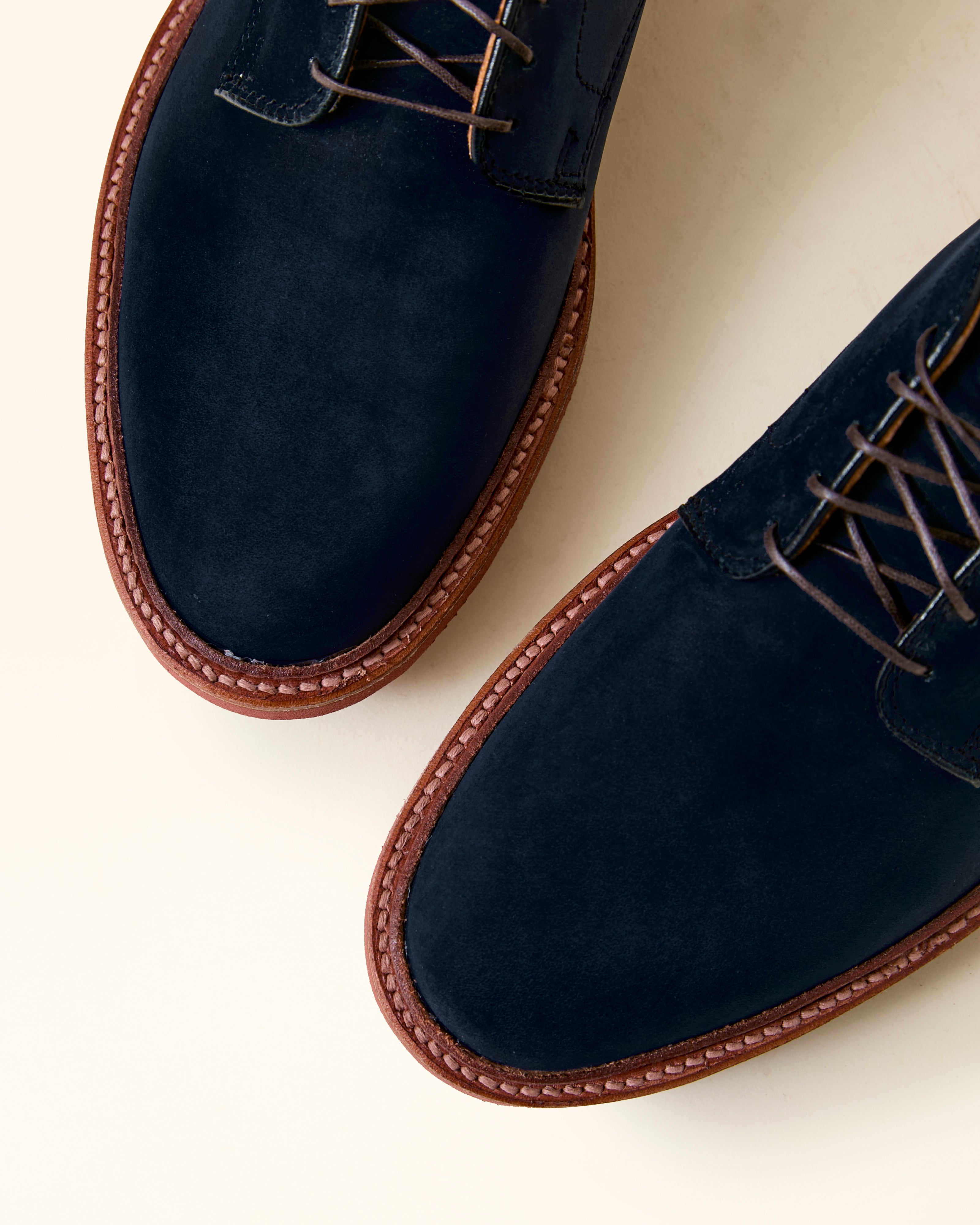 "Collins" Plain Toe Derby in Navy Nubuck, Barrie Last