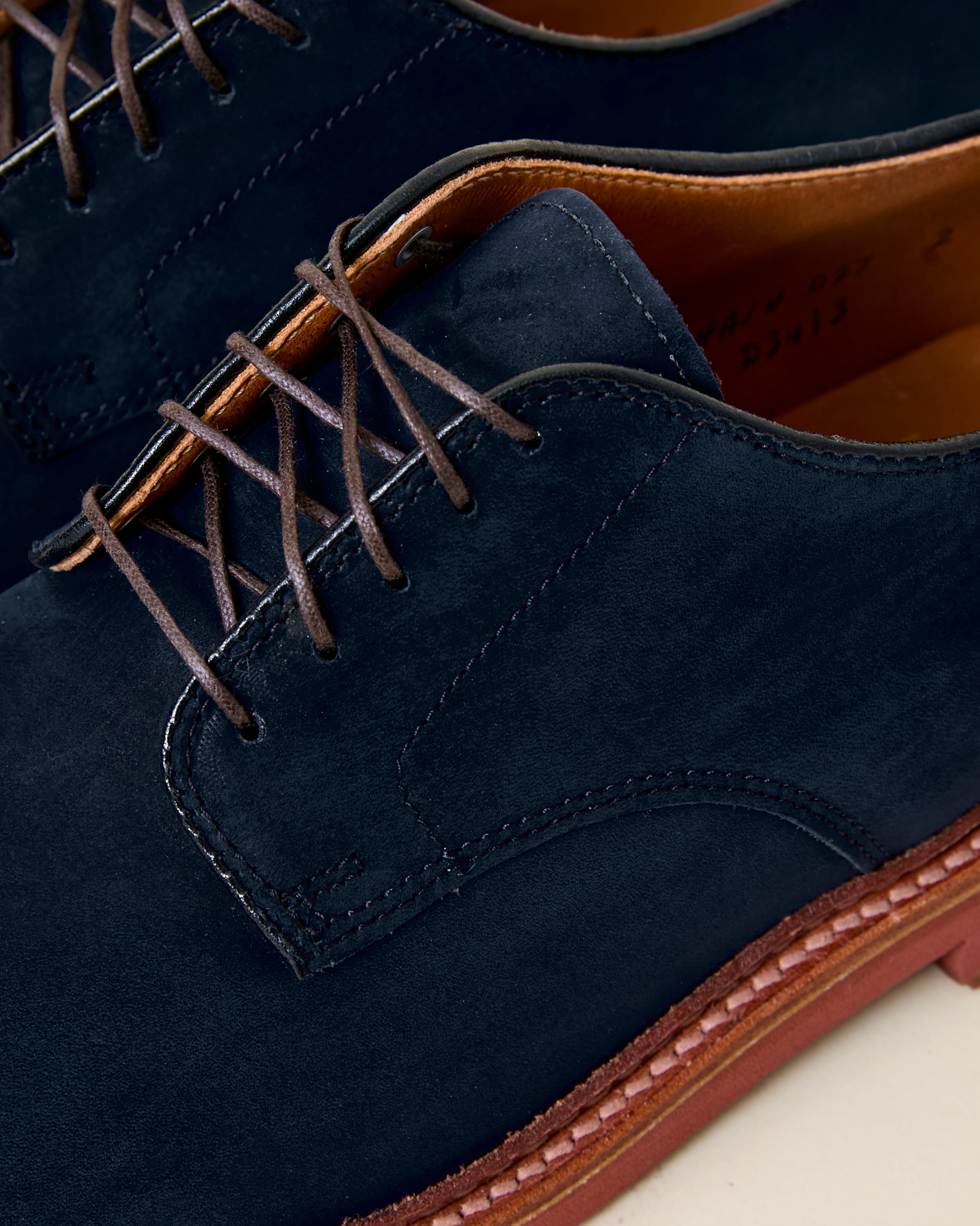 "Collins" Plain Toe Derby in Navy Nubuck, Barrie Last