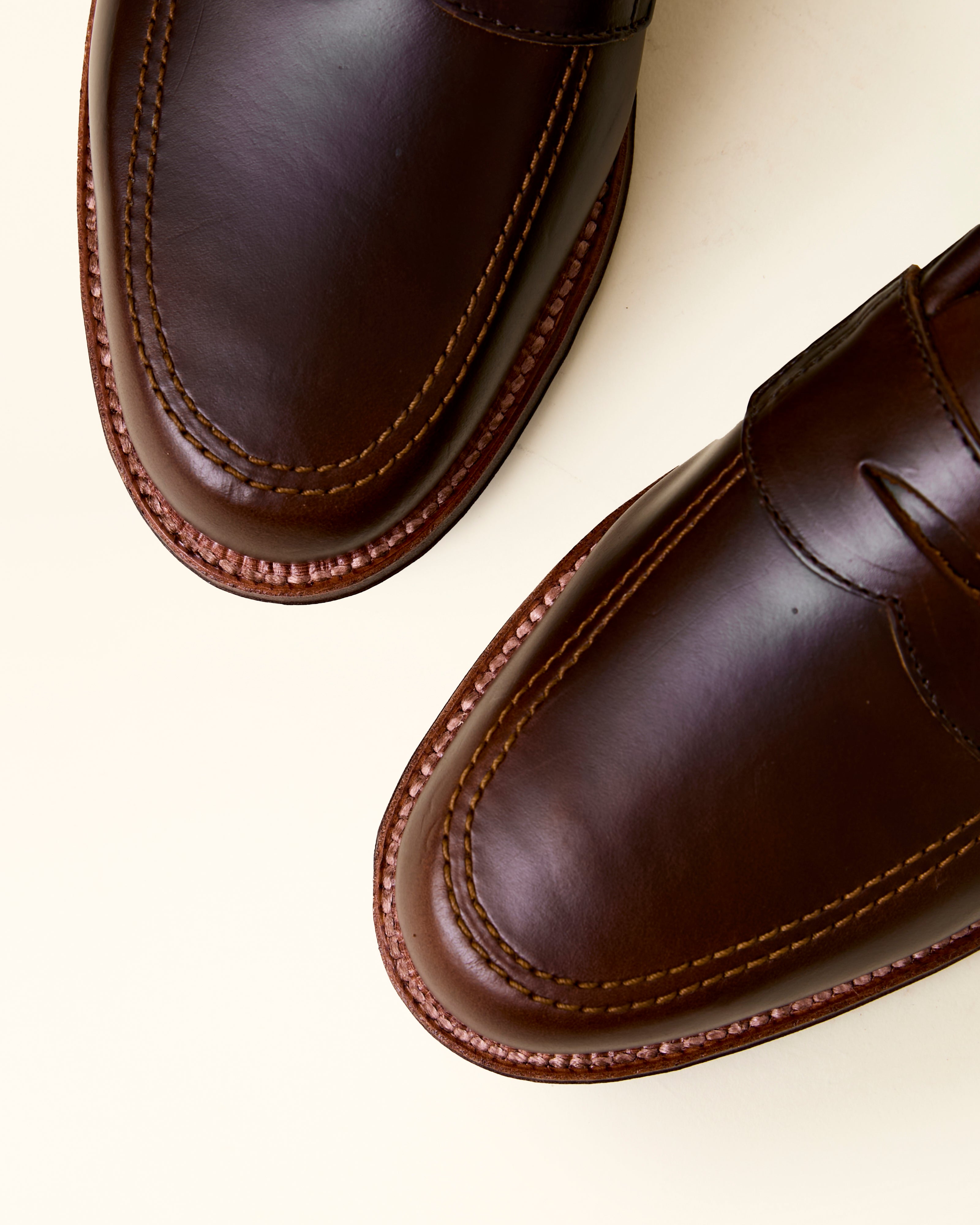 5741F Unlined Penny Loafer in Brown Chromexcel, Van Last