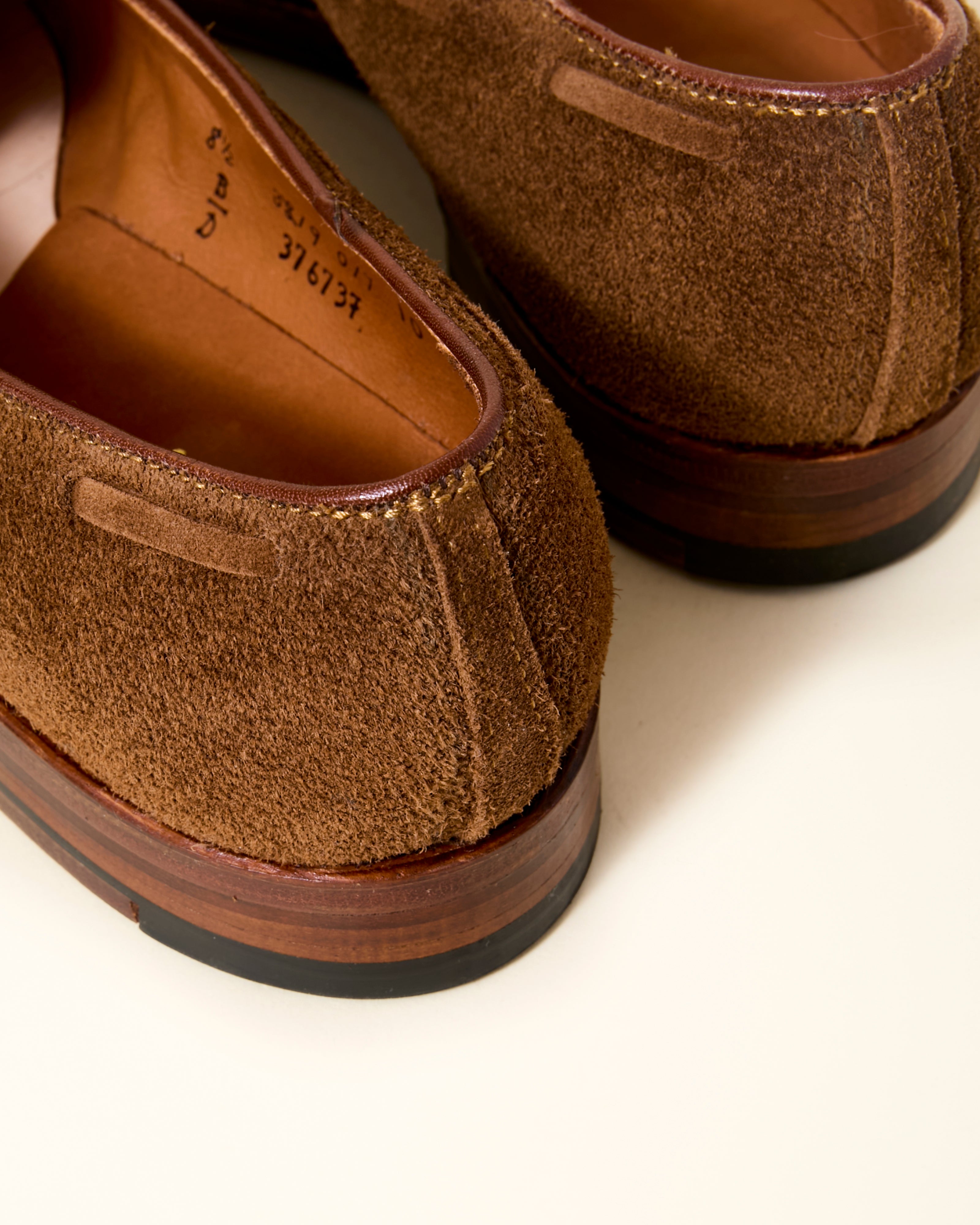 "Bright" Handsewn Tassel Loafer in Snuff Suede, Plaza Last