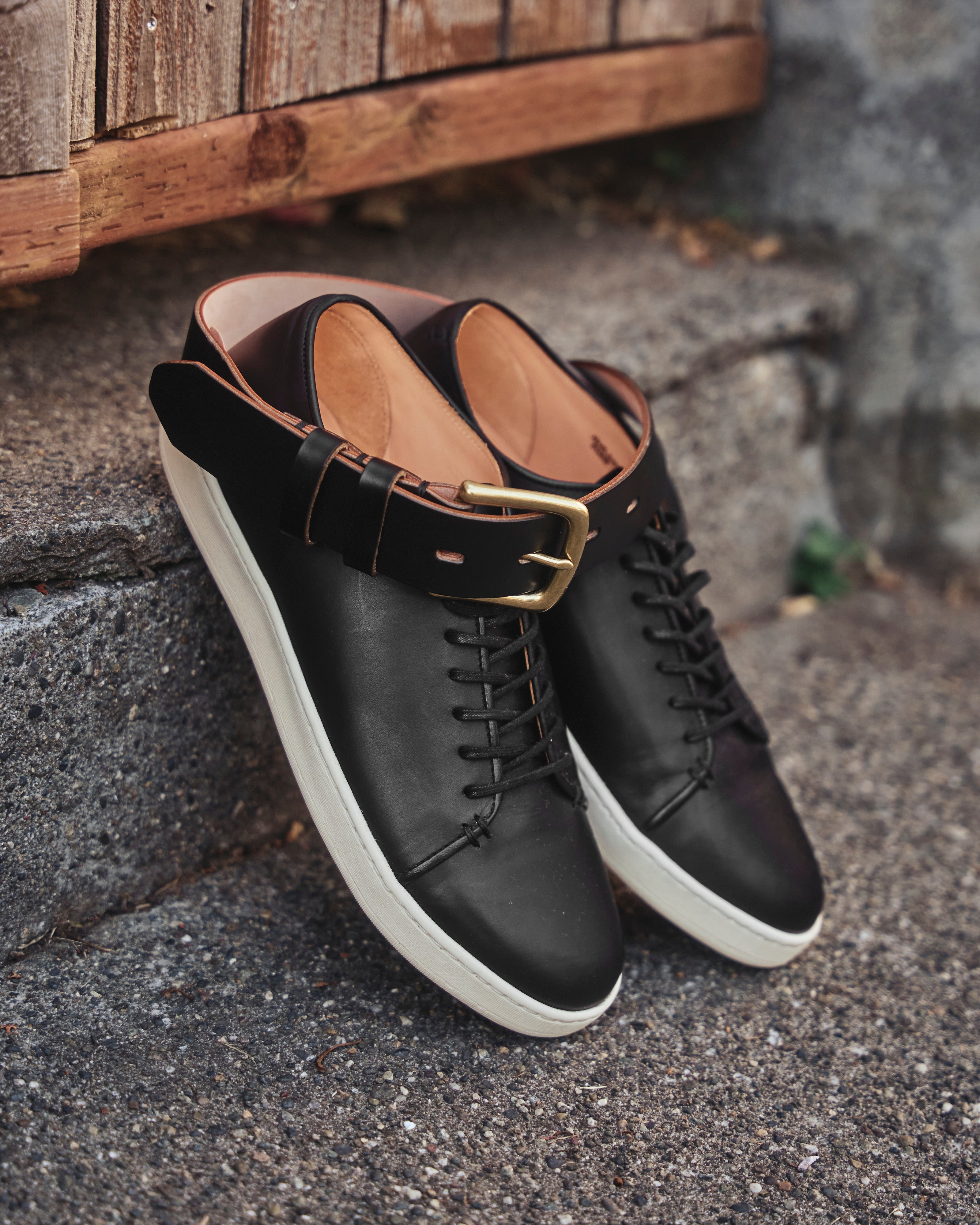 Harlestone Derby Sneaker - Black Veg Tan Calf