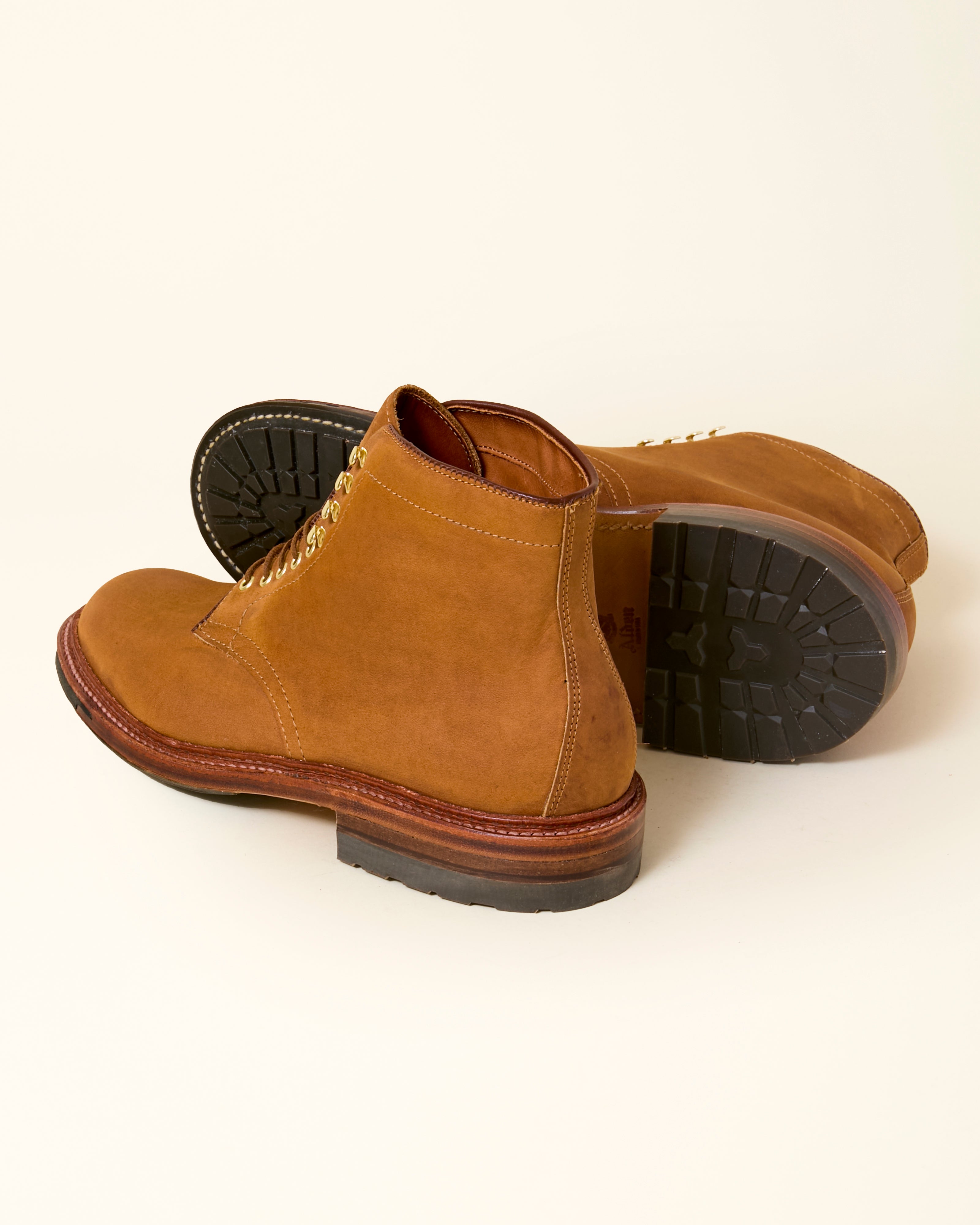 "Yakima" Plain Toe Boot in Tan Smooth Chamois, Trubalance Last