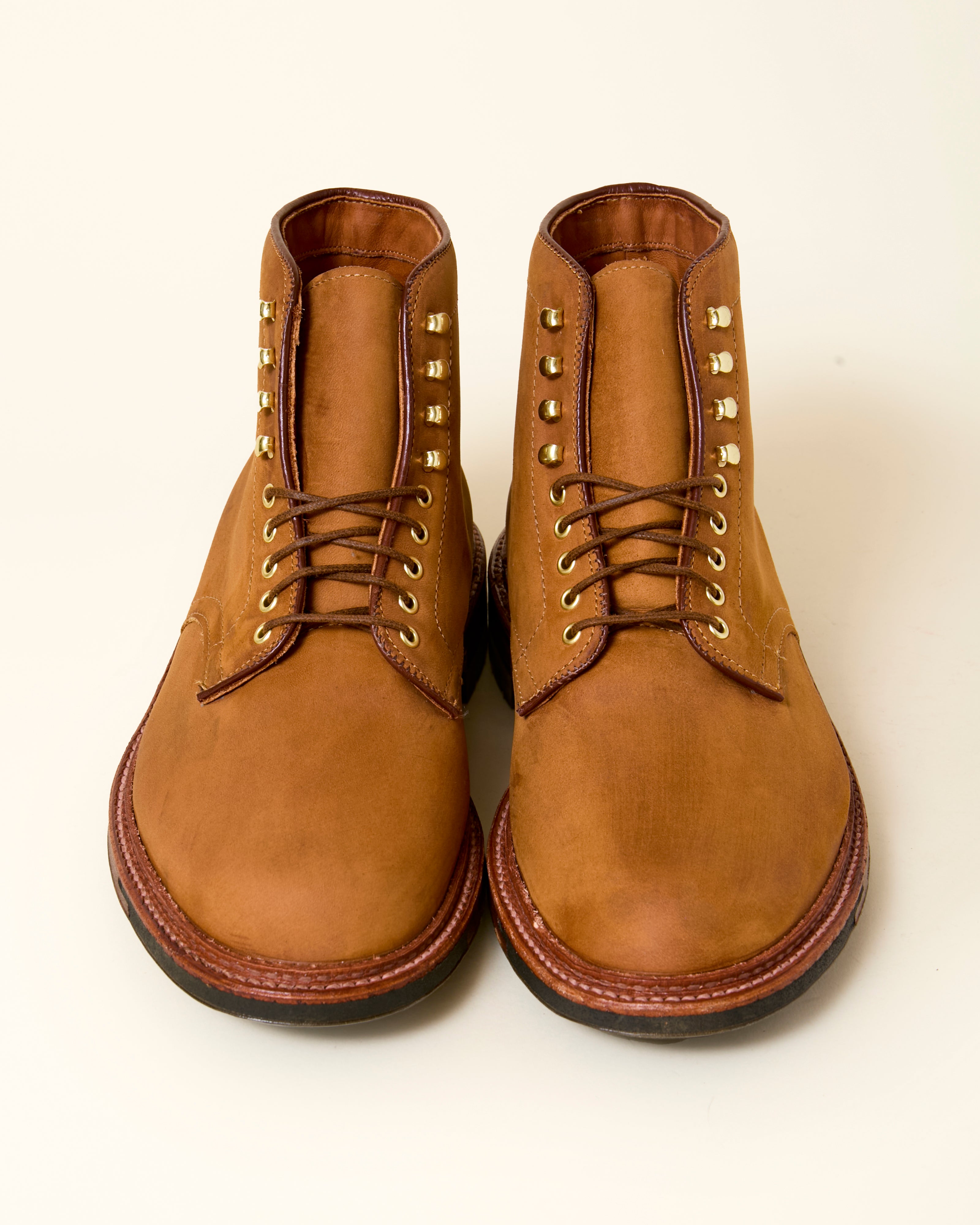 "Yakima" Plain Toe Boot in Tan Smooth Chamois, Trubalance Last