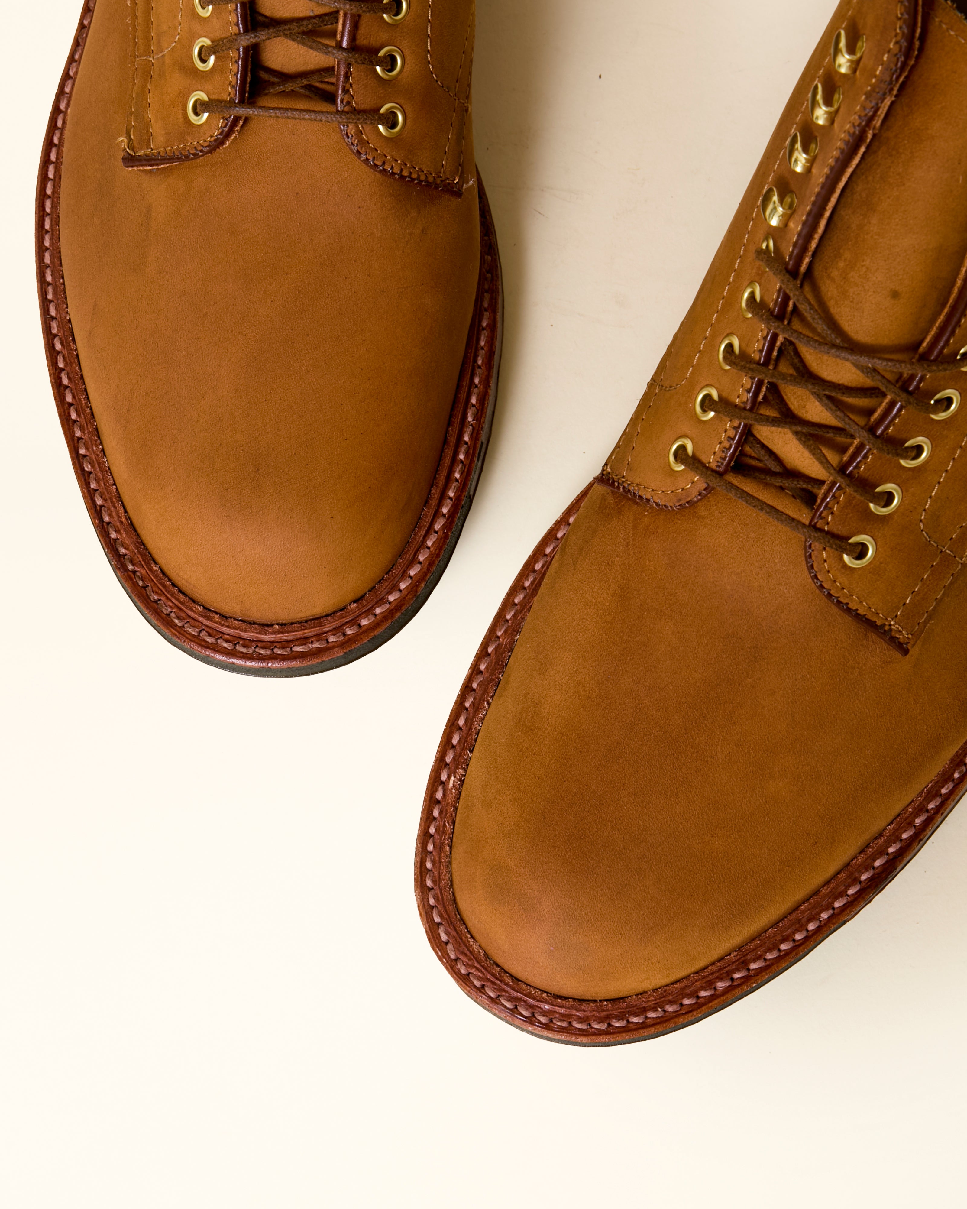 "Yakima" Plain Toe Boot in Tan Smooth Chamois, Trubalance Last