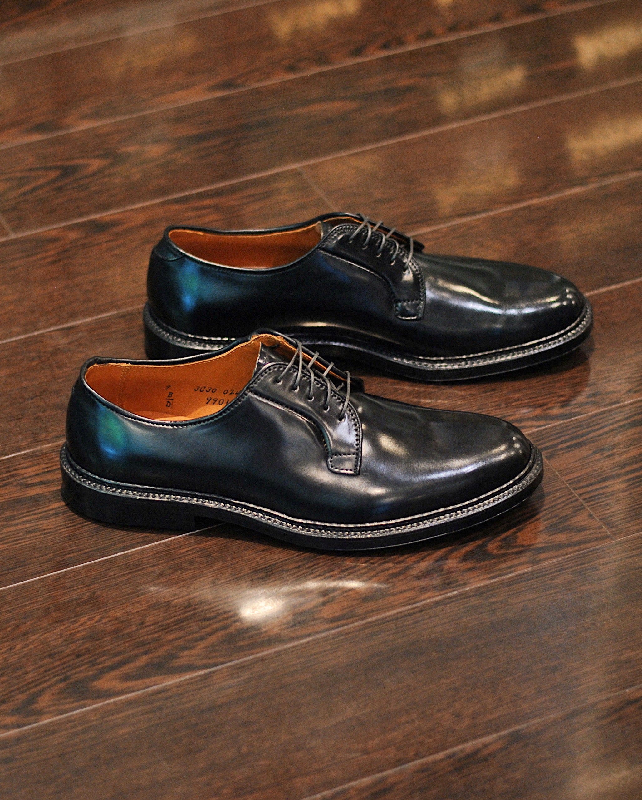 9901 Plain Toe Blucher in Black Shell Cordovan, Barrie Last