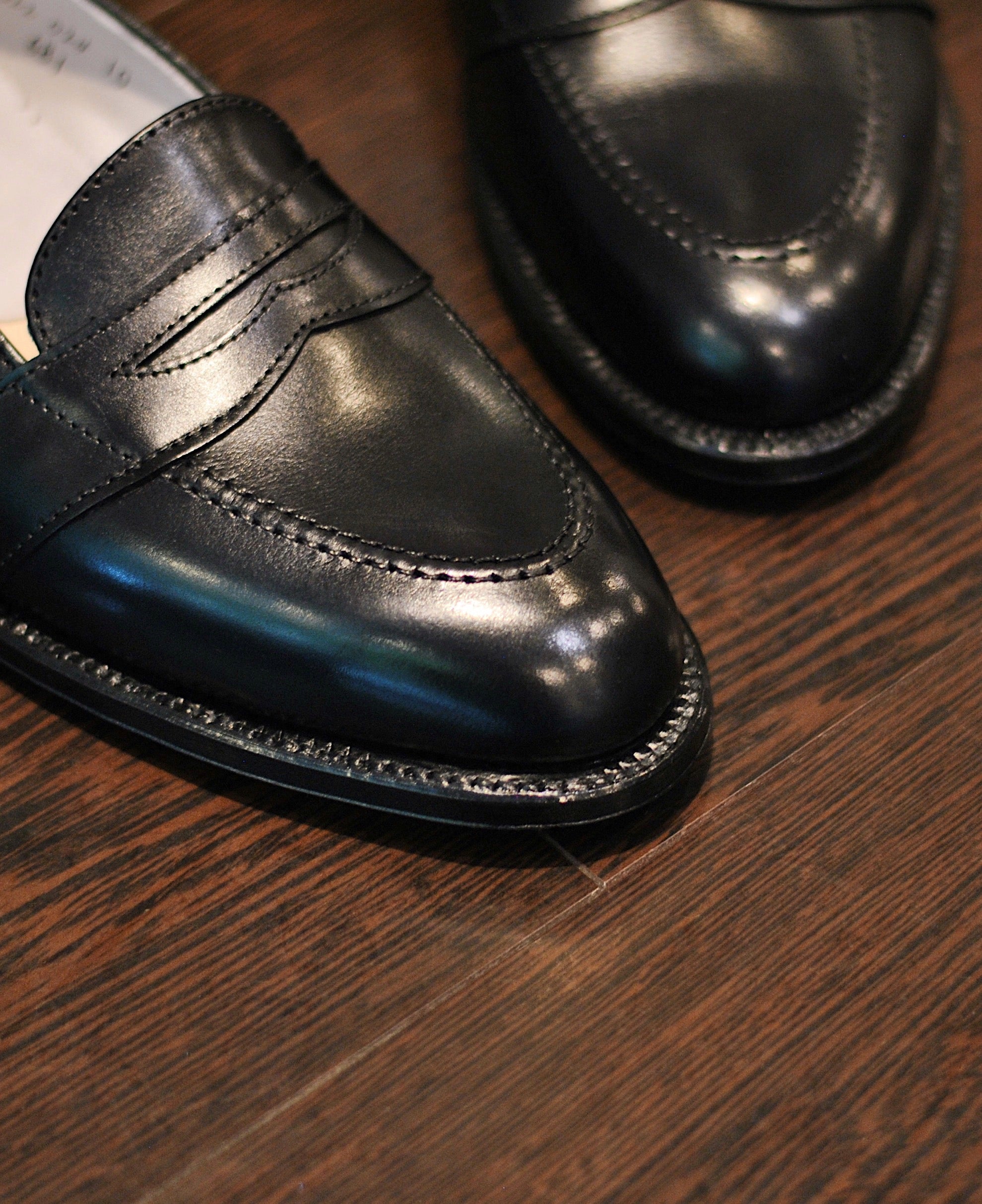 681 Full Strap Penny Loafer in Black Calfskin, Aberdeen Last
