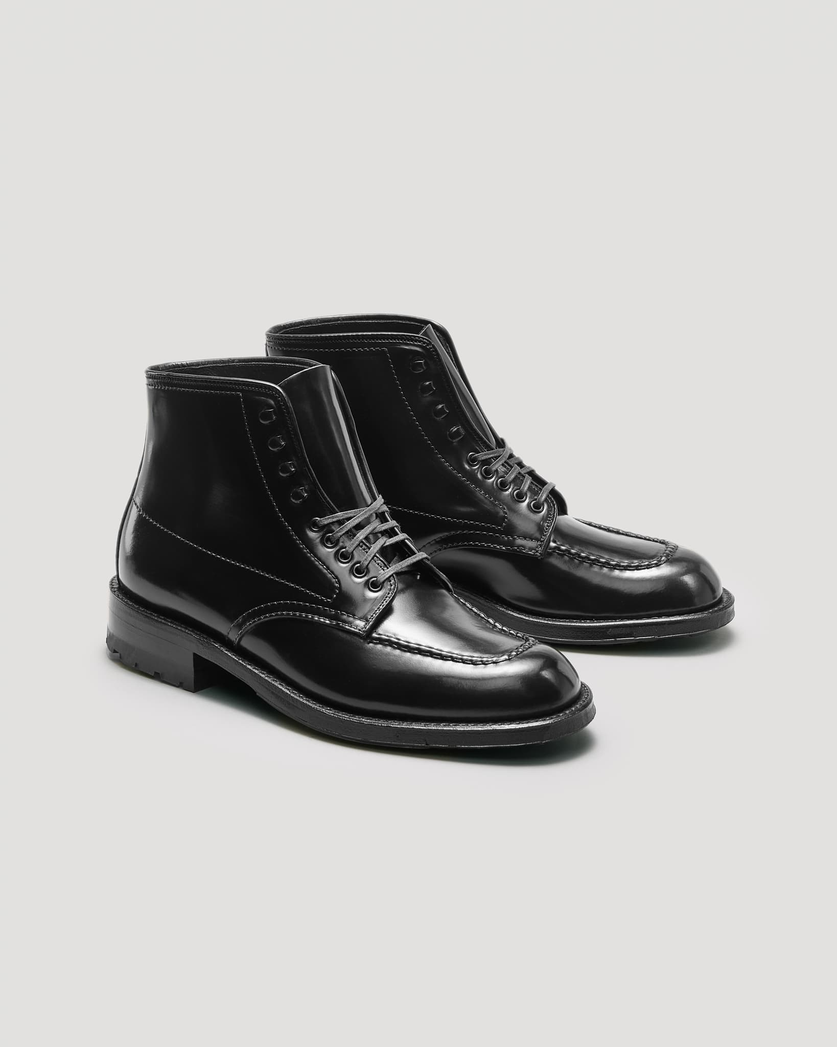“Neptune” Handsewn Indy Boot in Black Shell Cordovan, Trubalance Last (Pre-Order)