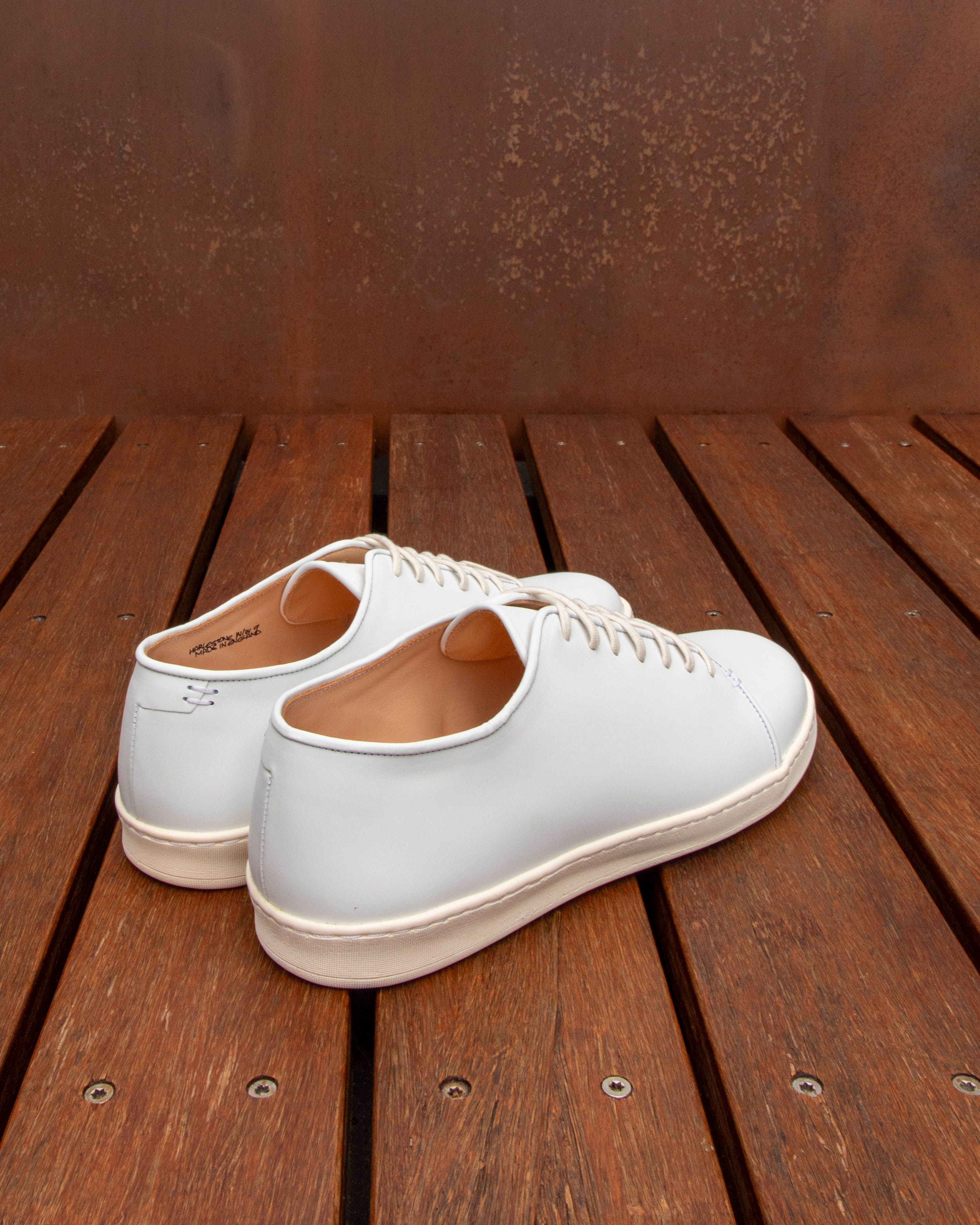 Harlestone Derby Sneaker - White Box Calf - Off White Sole