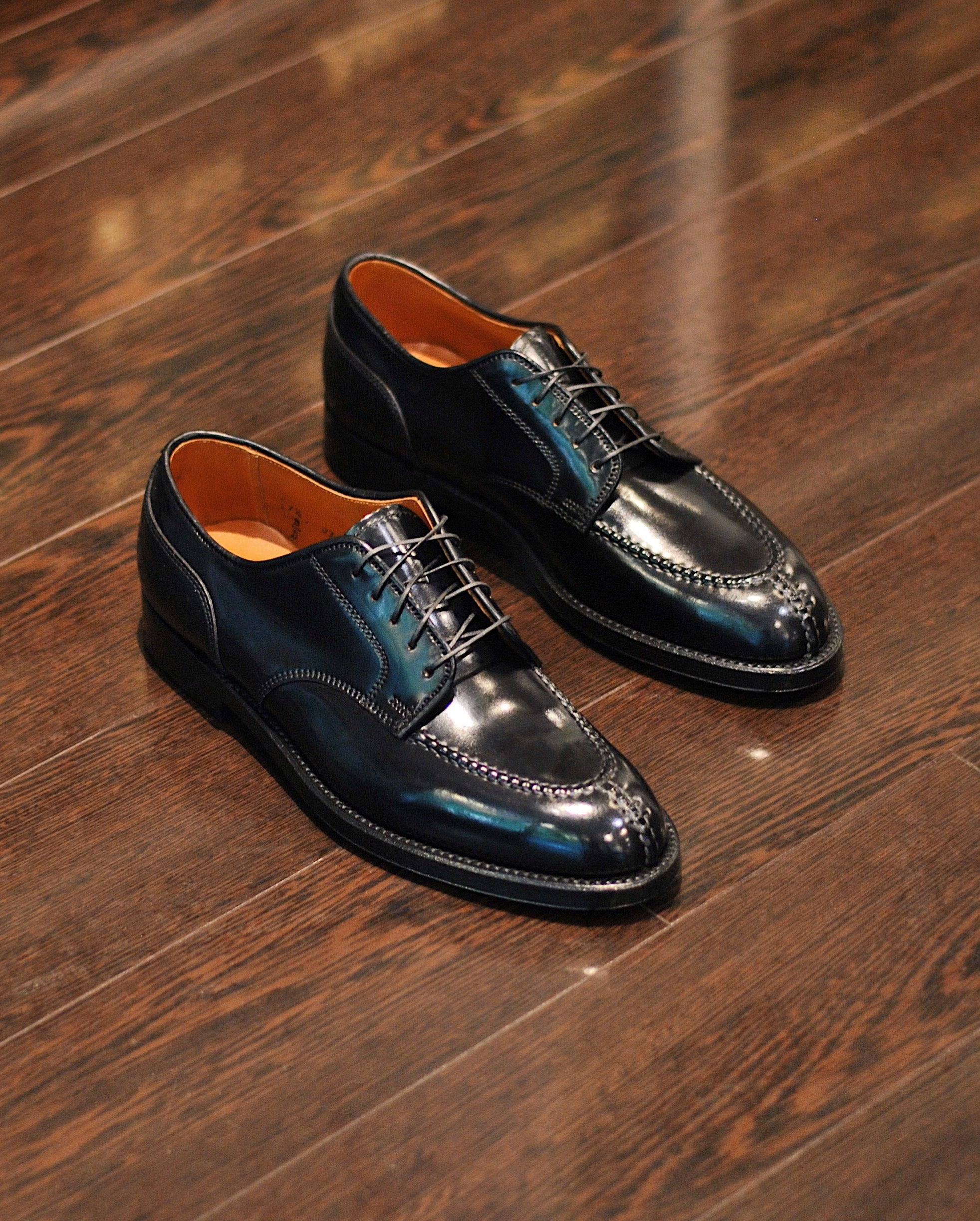 2211 Handsewn Norwegian Front Toe Derby in Black Shell Cordovan, Aberdeen Last