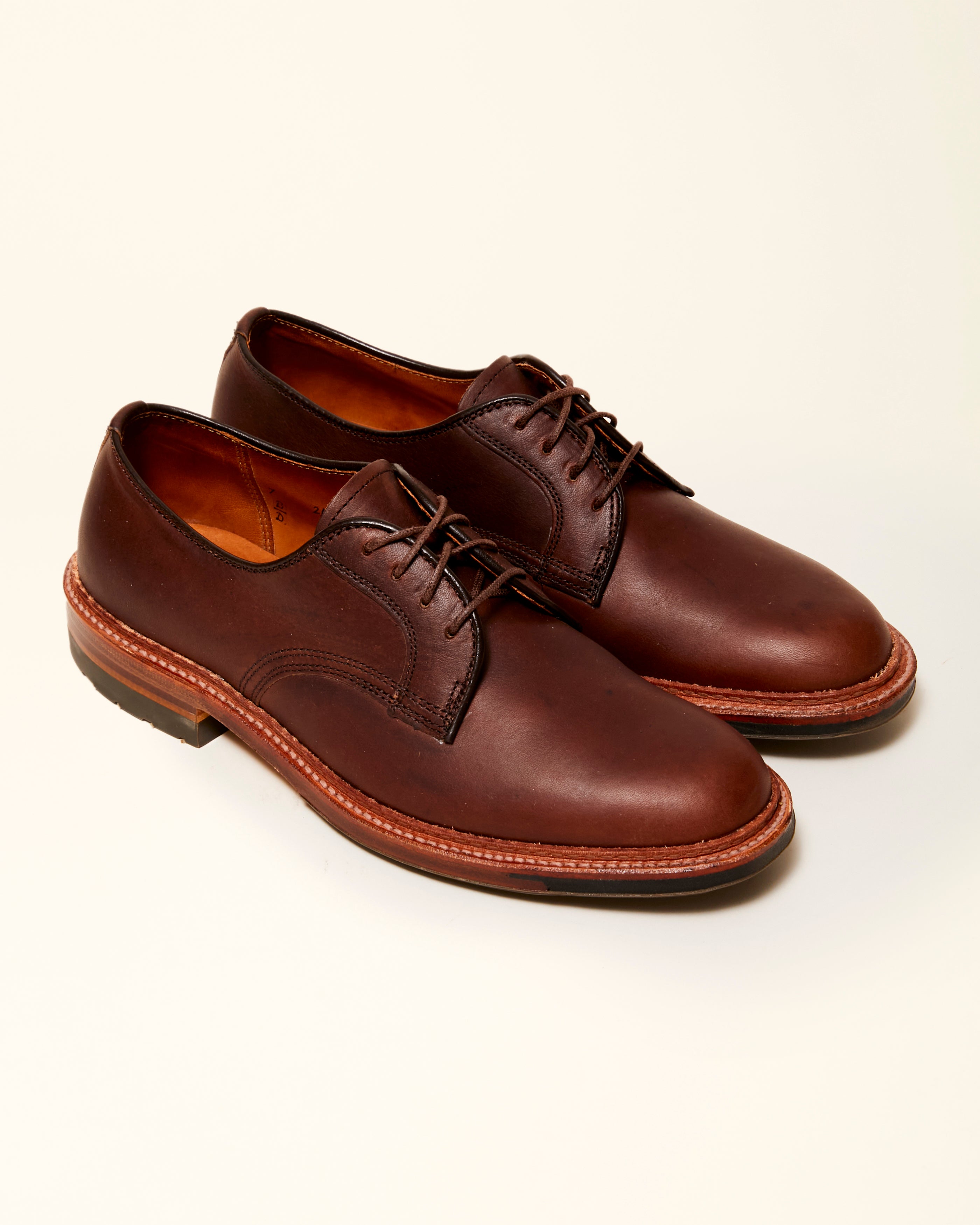 "Commuter" Plain Toe Derby in Brown Kudu, Barrie Last