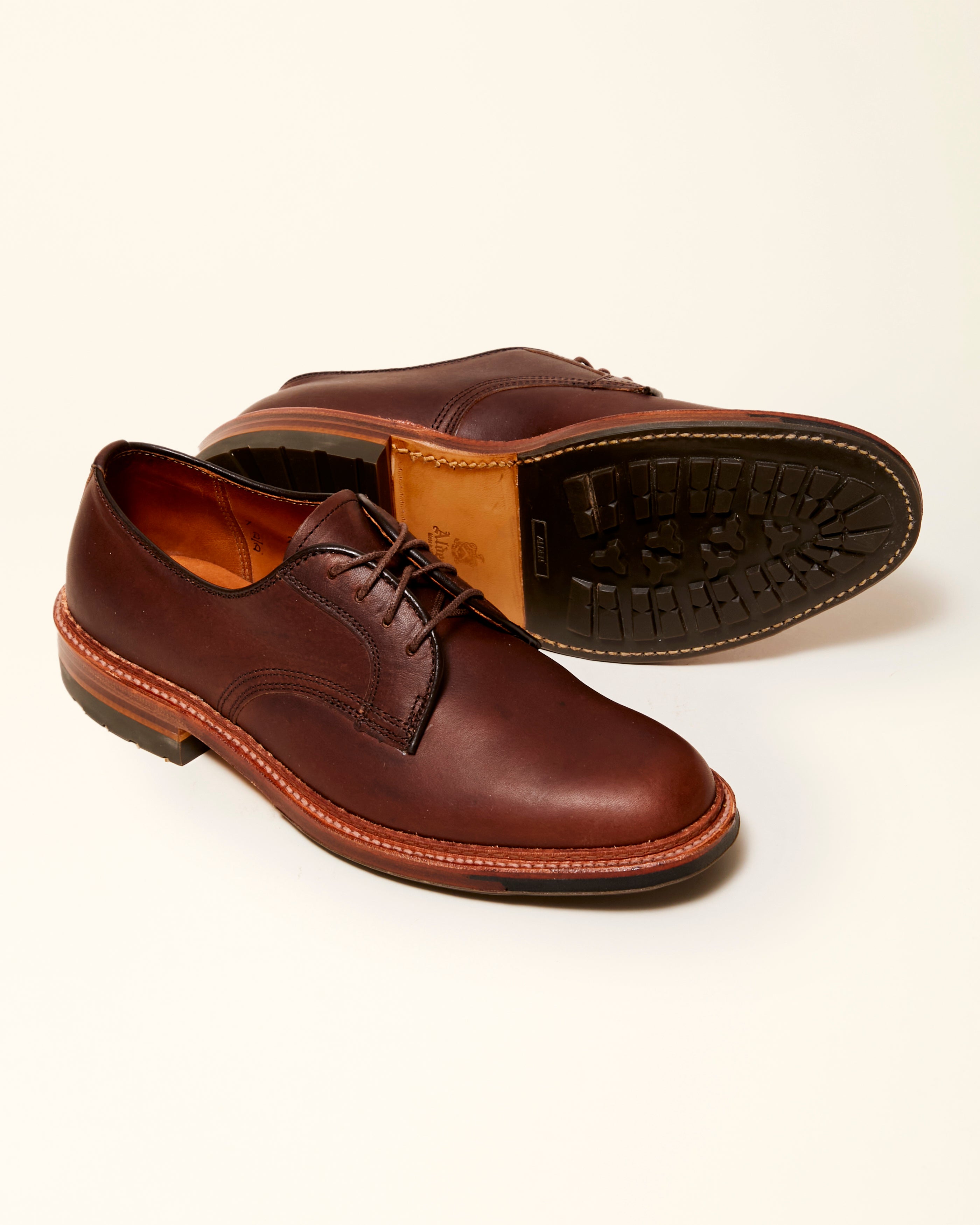 "Commuter" Plain Toe Derby in Brown Kudu, Barrie Last