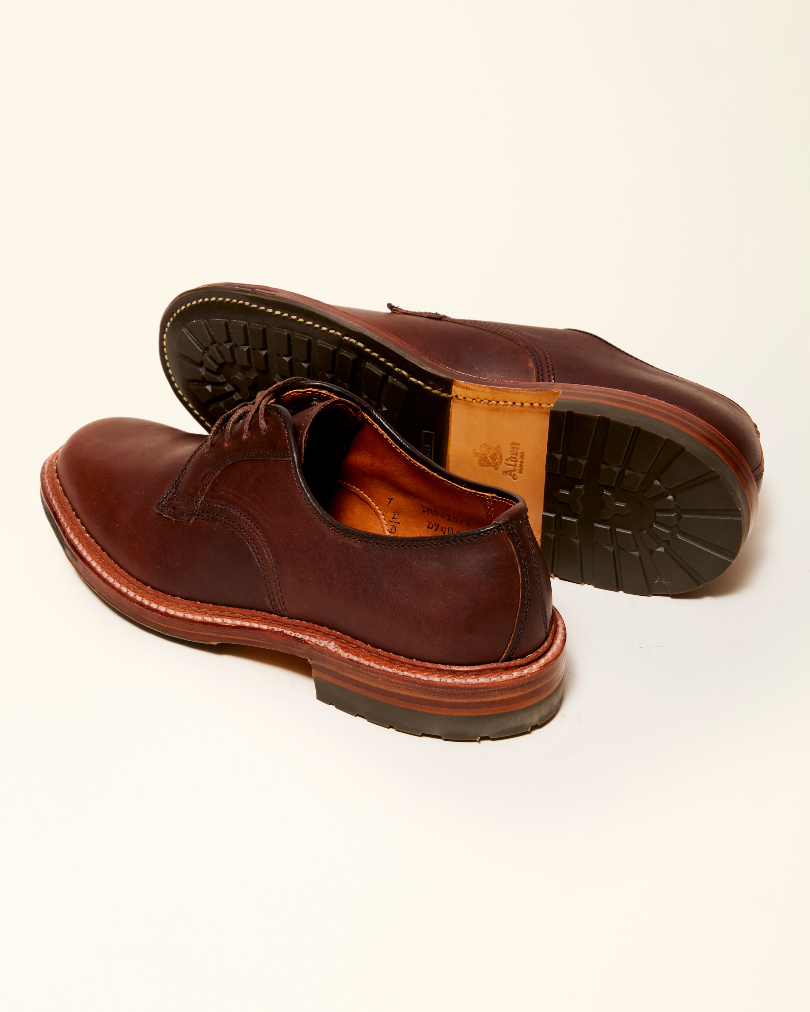 "Commuter" Plain Toe Derby in Brown Kudu, Barrie Last