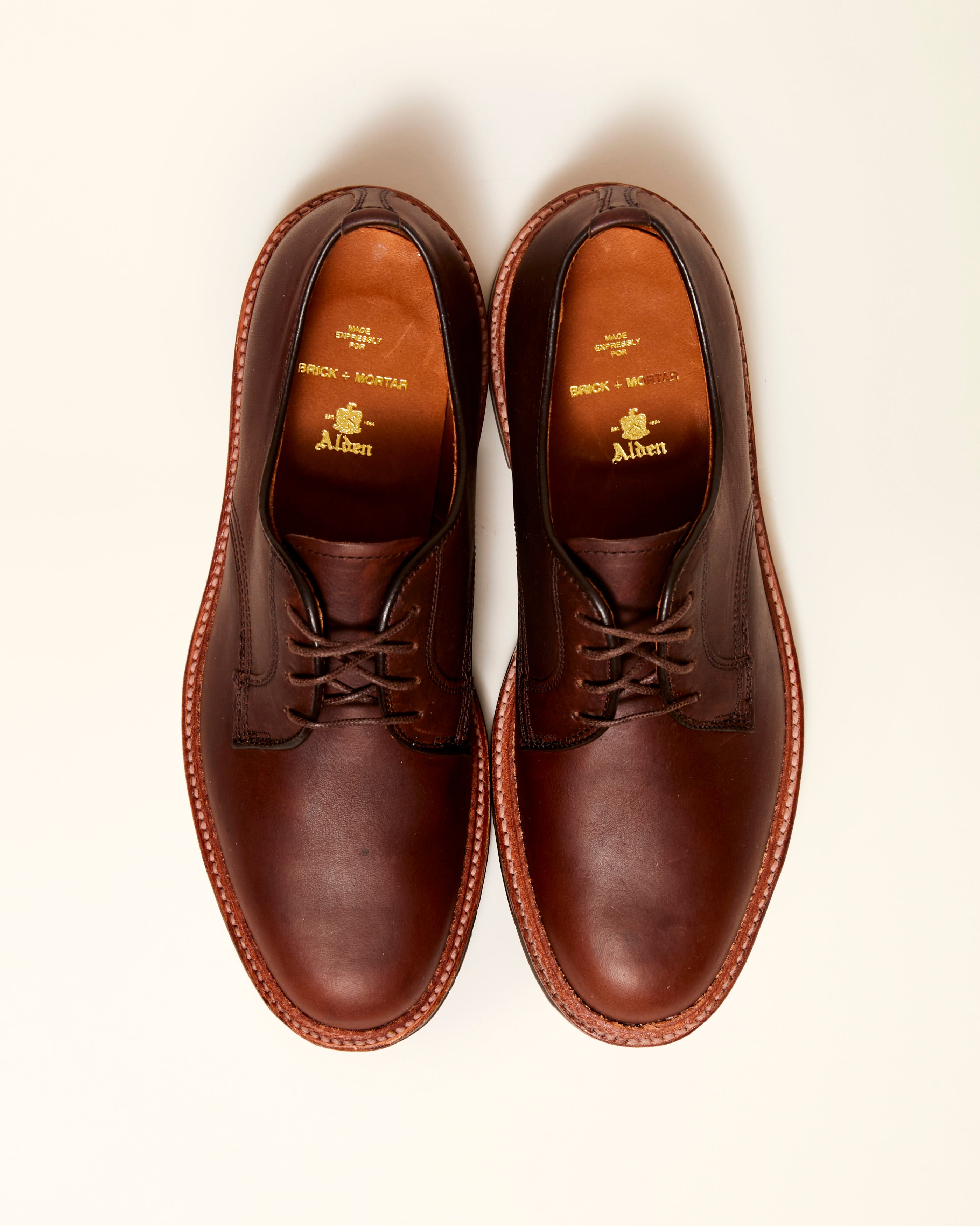 "Commuter" Plain Toe Derby in Brown Kudu, Barrie Last