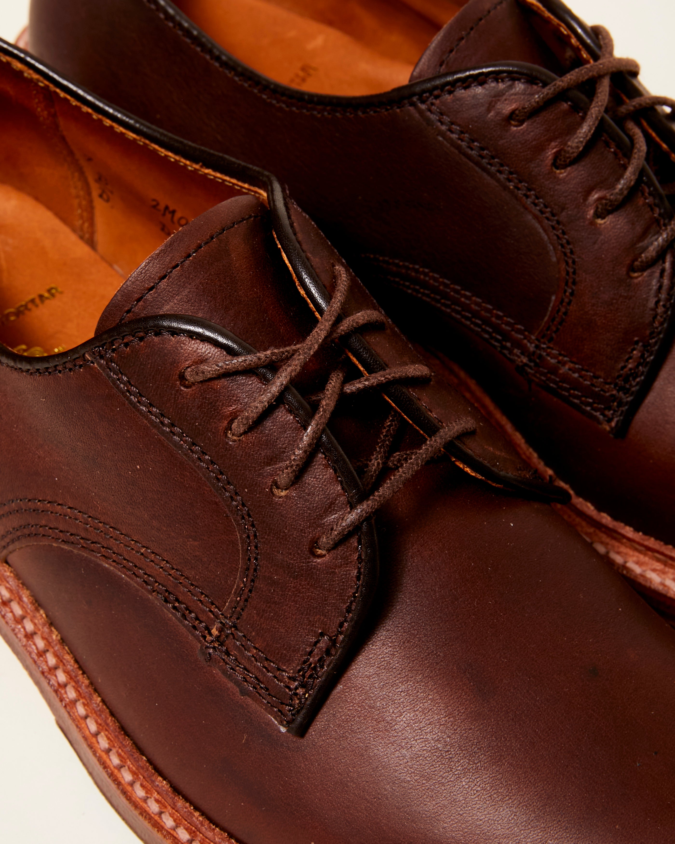 "Commuter" Plain Toe Derby in Brown Kudu, Barrie Last