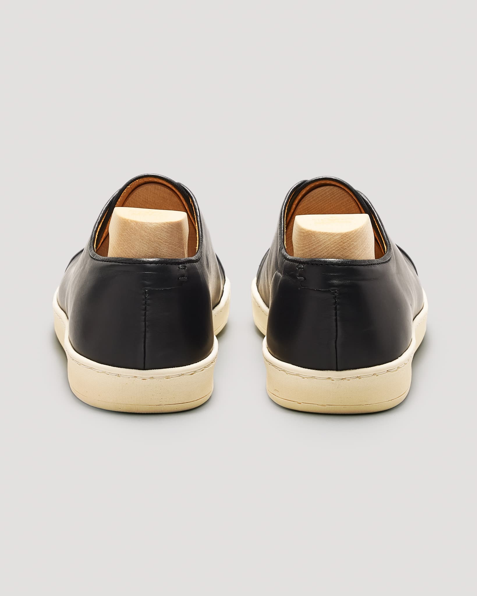 Harlestone Derby Sneaker - Black Veg Tan Calf - Off White Sole
