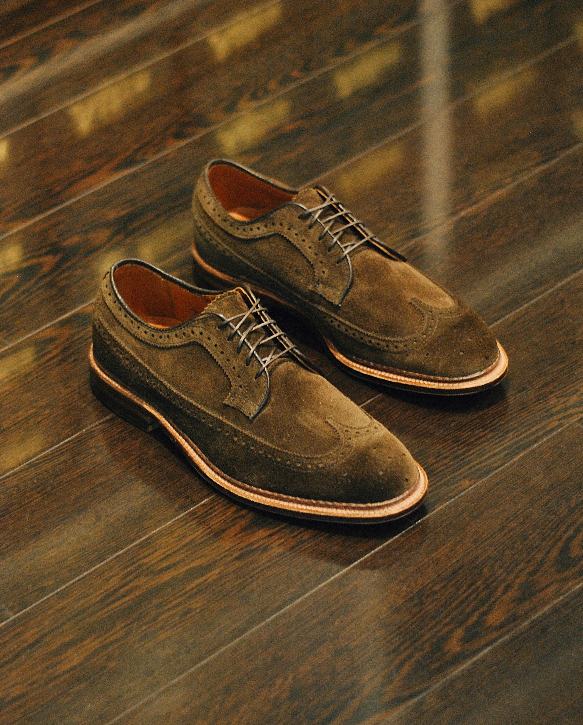 "Scholar" Long Wing Blucher in Humus Suede, Barrie Last