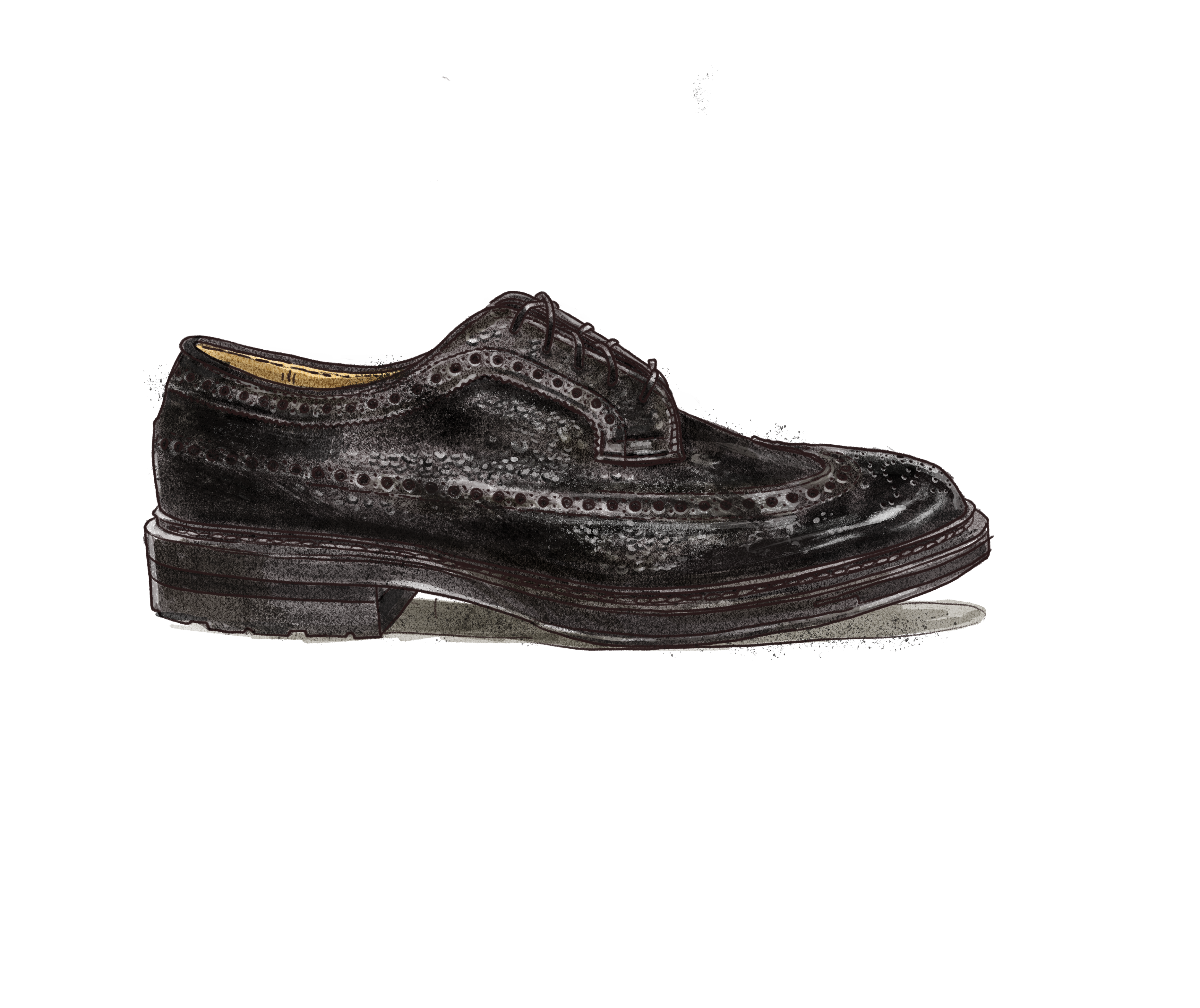 "Riff" Long Wing Blucher in Black JS Grain, Barrie Last